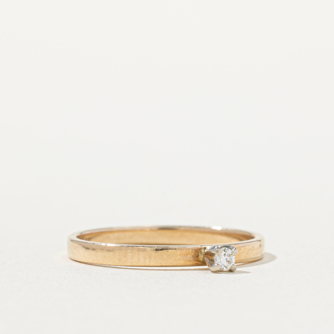 14k High Set Diamond Petite Ring | SZ 5.5