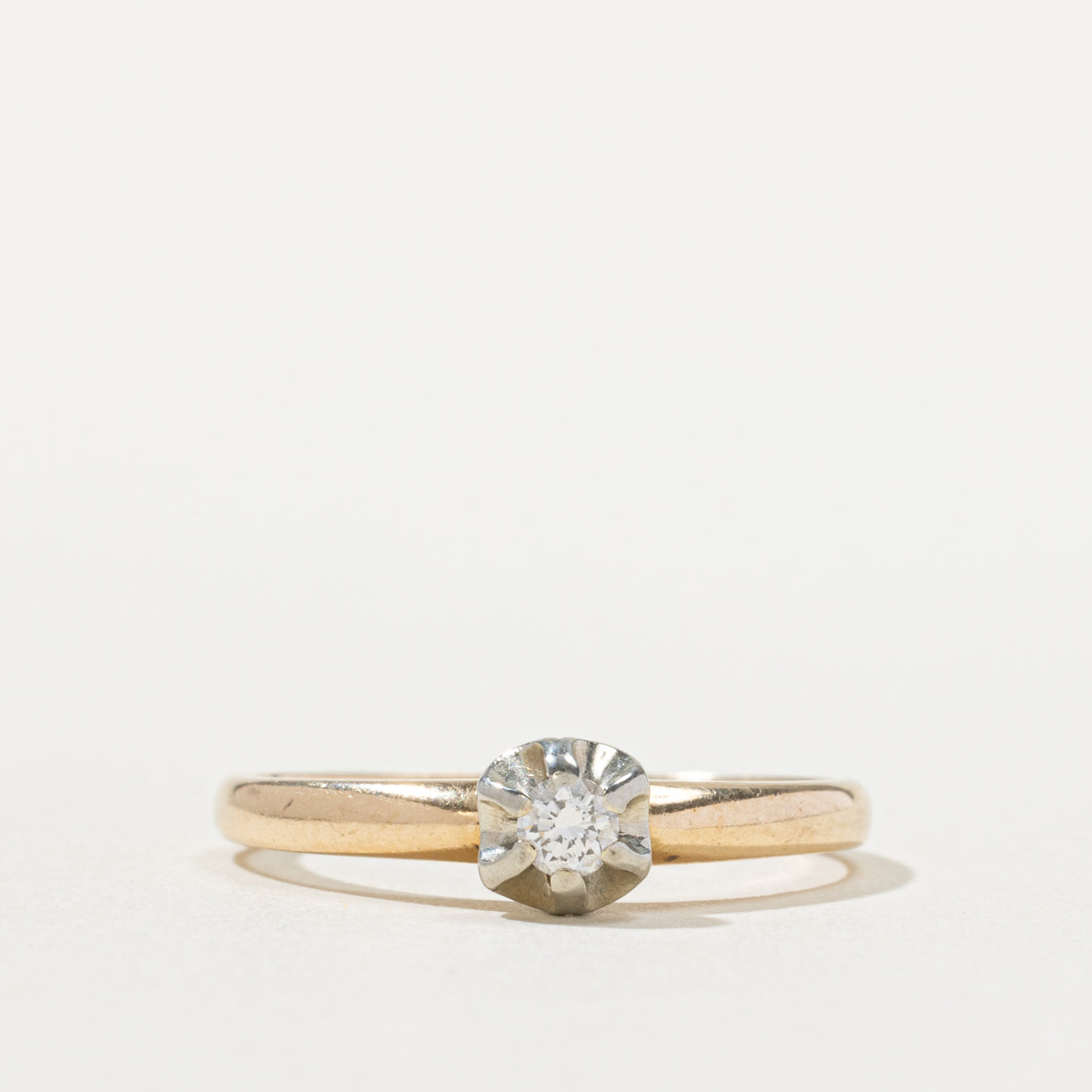 14k Belcher Set Diamond Ring | 1.75mm | SZ 5.75