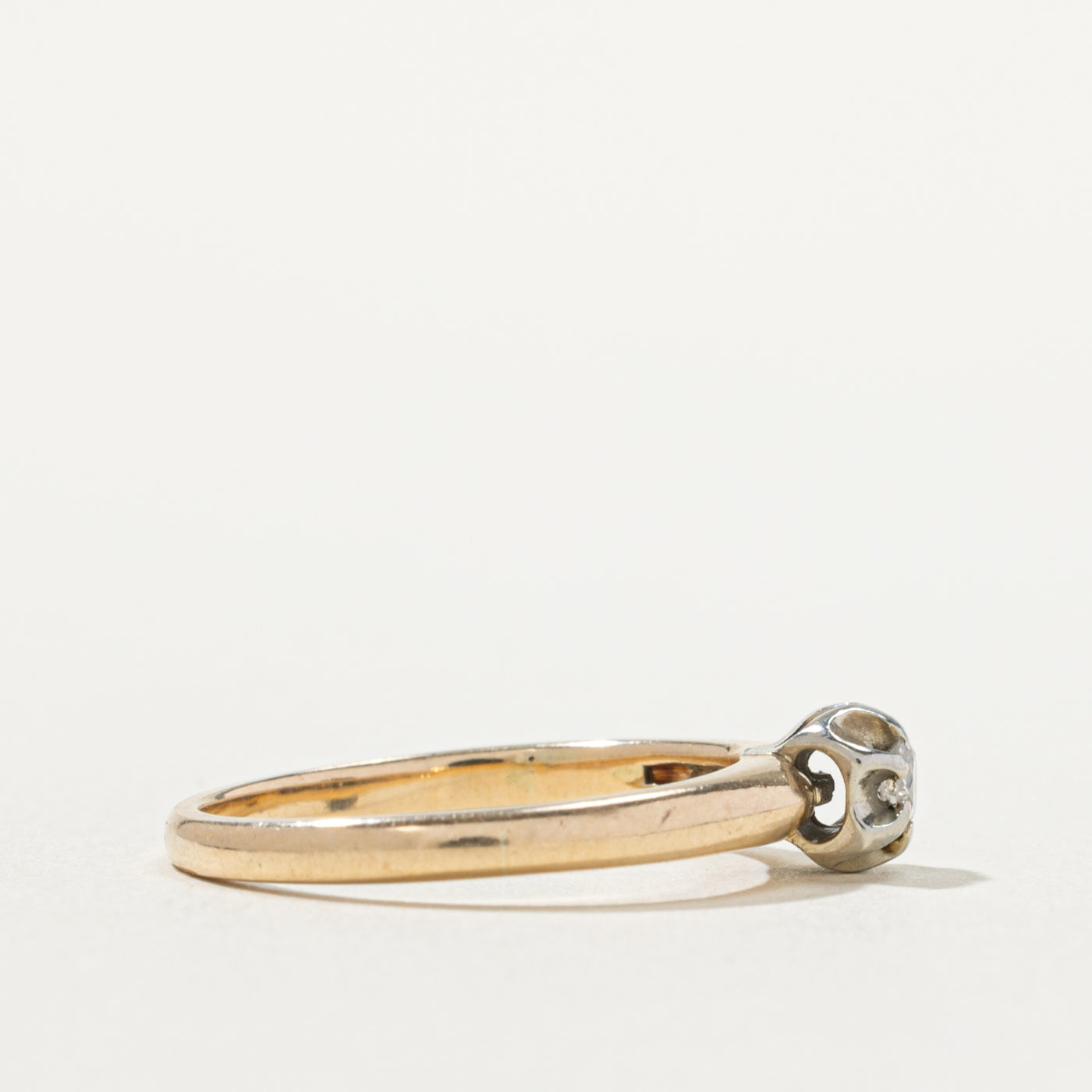 14k Belcher Set Diamond Ring | 1.75mm | SZ 5.75