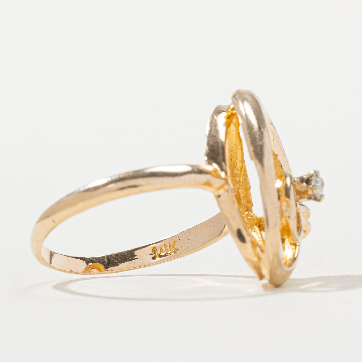 14k Diamond Ovals Ring | SZ 5.75