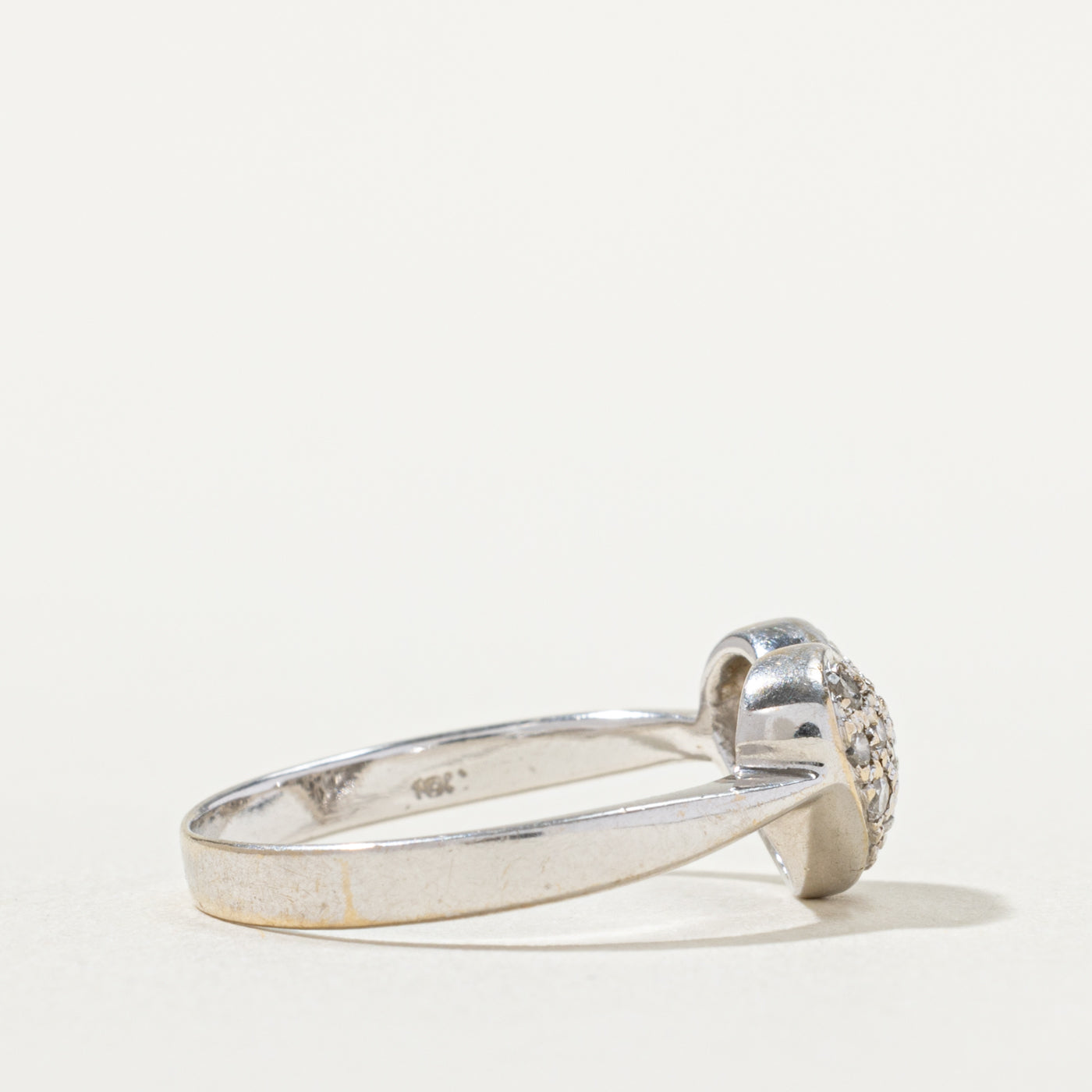 18k Pave Diamond Puffed Heart Ring | SZ 6.5