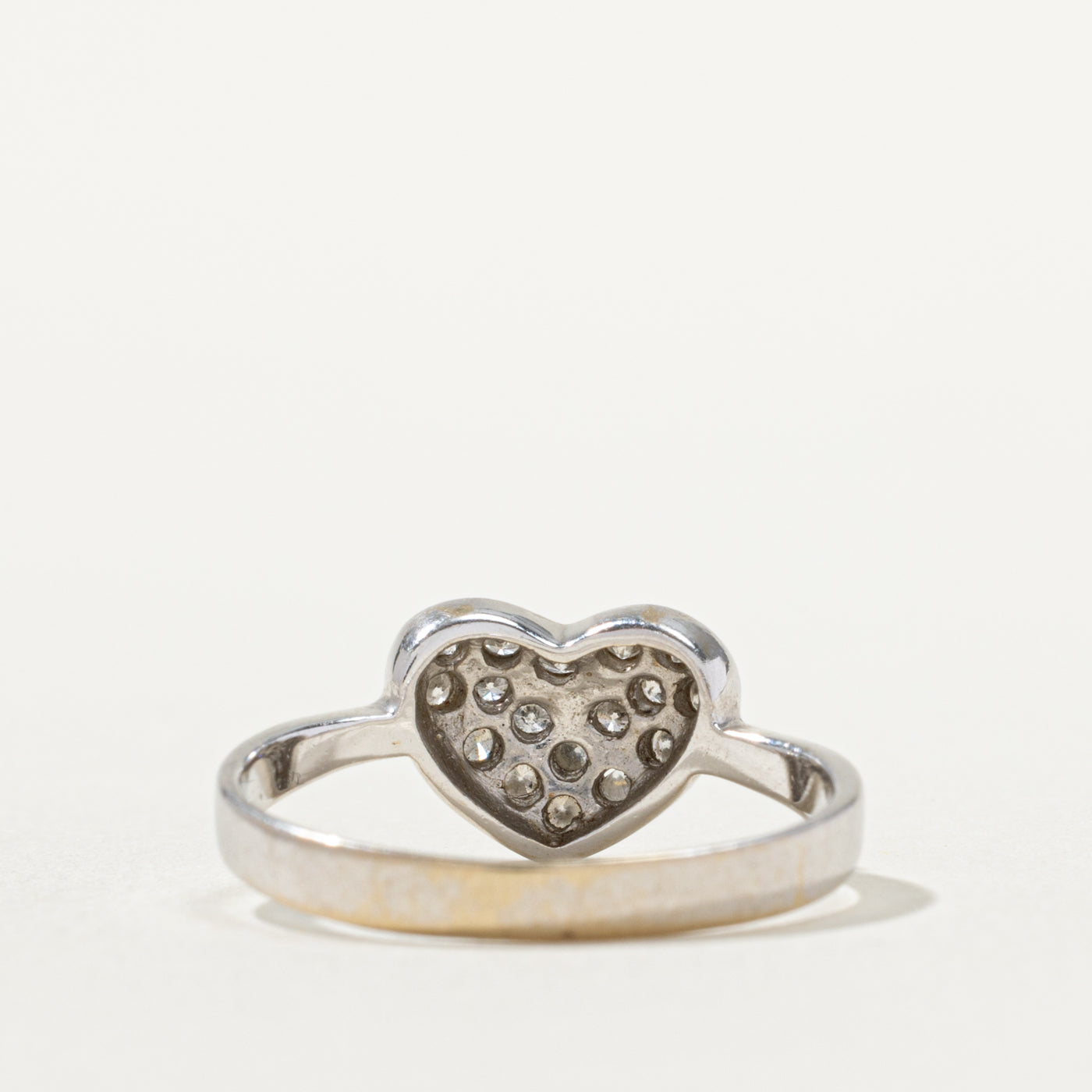 18k Pave Diamond Puffed Heart Ring | SZ 6.5