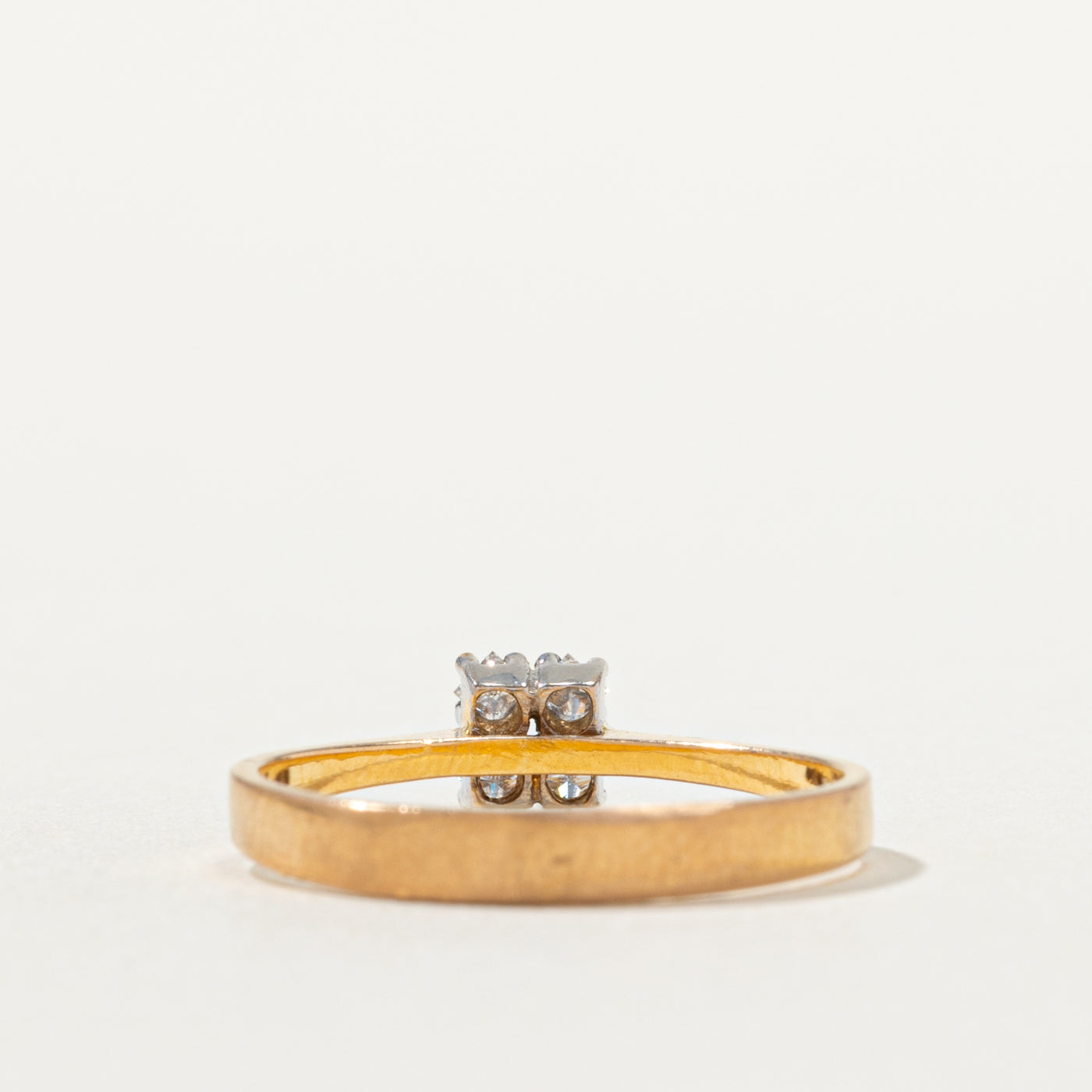 22k Princess Cut Diamond Square Cluster Ring | SZ 5.75