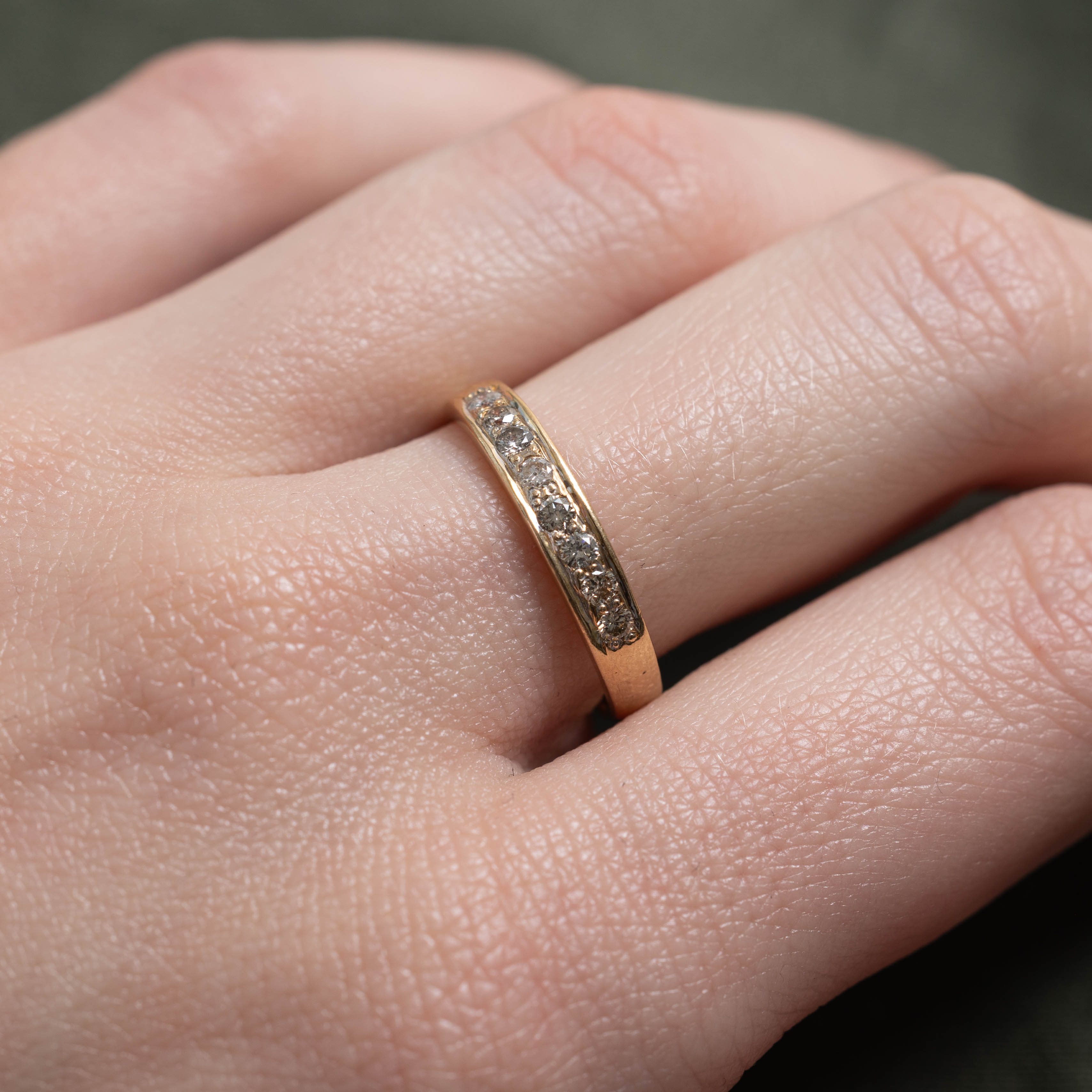 18k Semi Eternity Diamond Band | 3.5mm | SZ 7