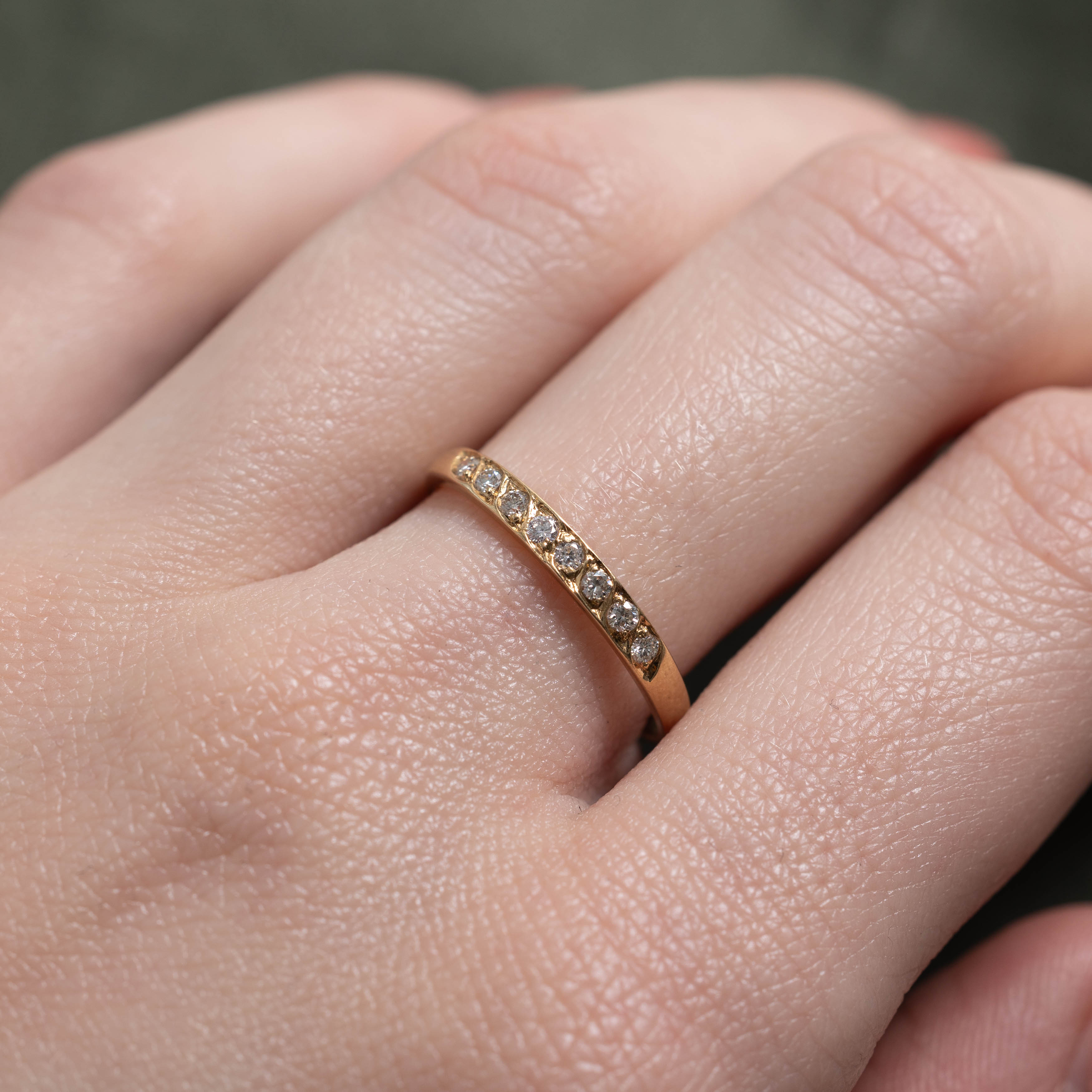 18k Semi Eternity Diamond Band | 2.3mm | SZ 7.25