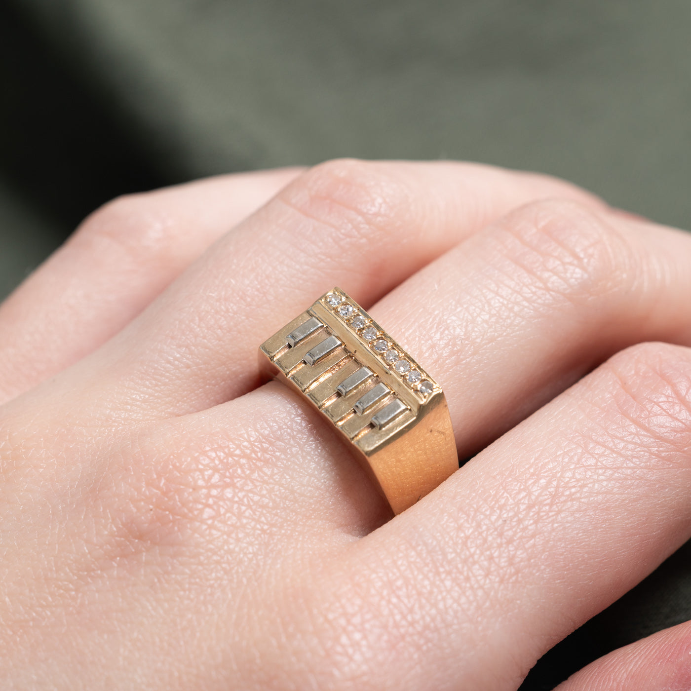 Bague motif piano diamant | Taille 8,75
