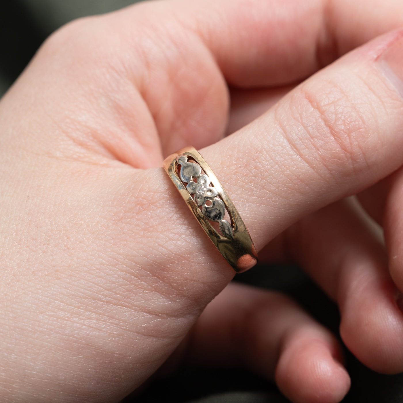 Bague rétro en diamant taille simple | Taille 10,75