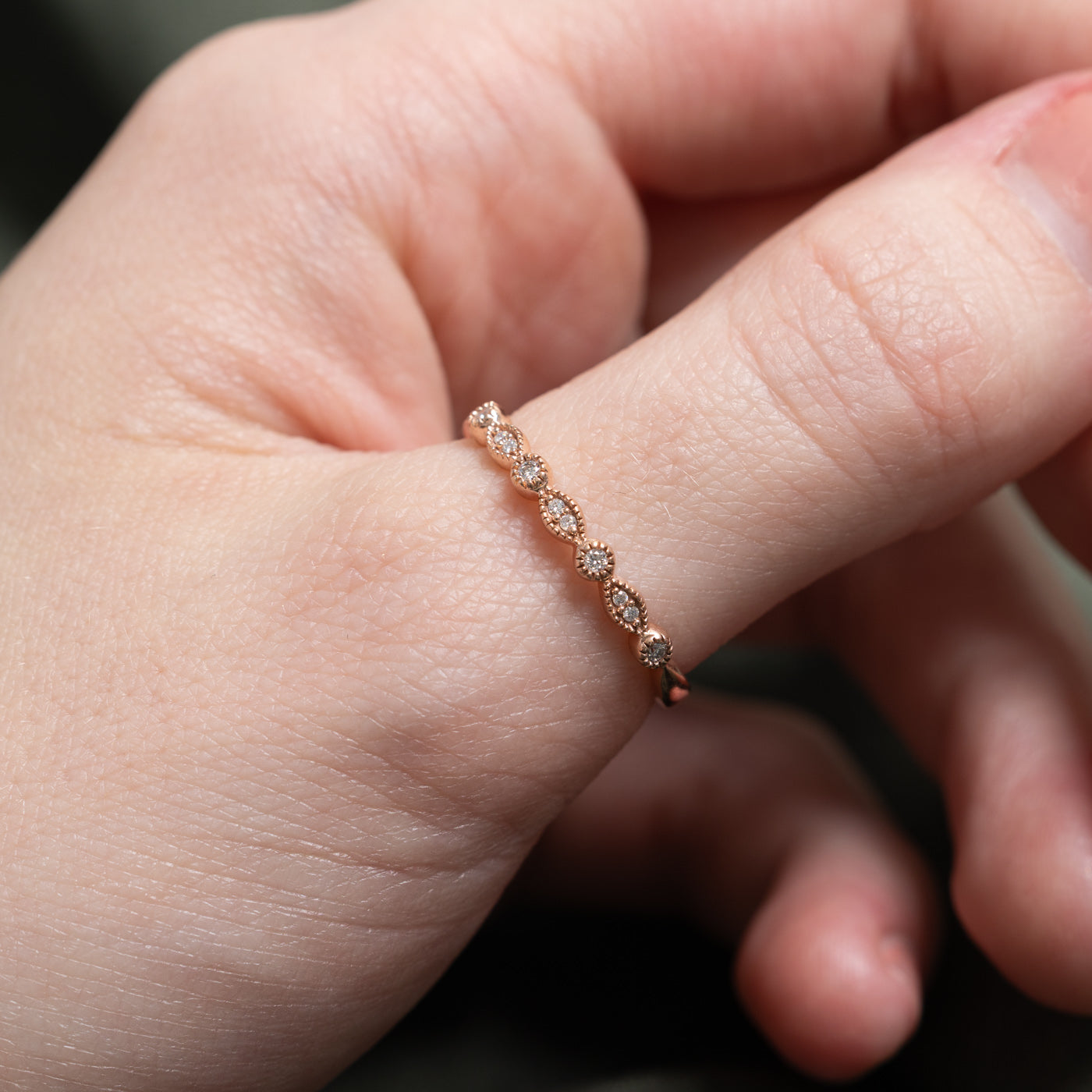 Diamond Marquise Milgrain Band | SZ 8.5
