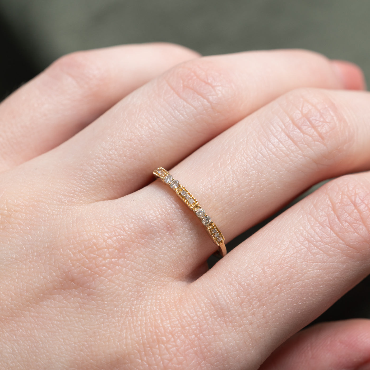Semi Eternity Diamond Milgrain Band | SZ 7.0