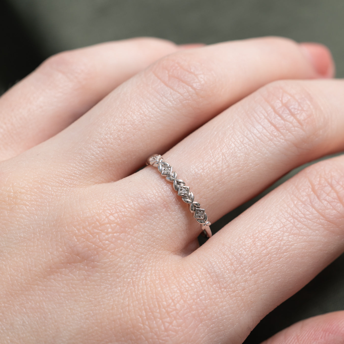 Diamond Accent Floral Design Band | SZ 7.25