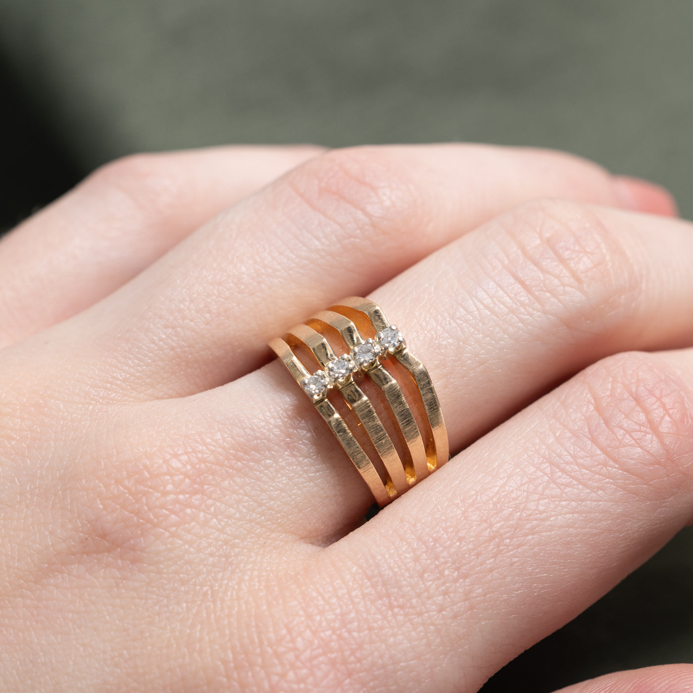 Four Stone Diamond Layered Ring | SZ 6.25