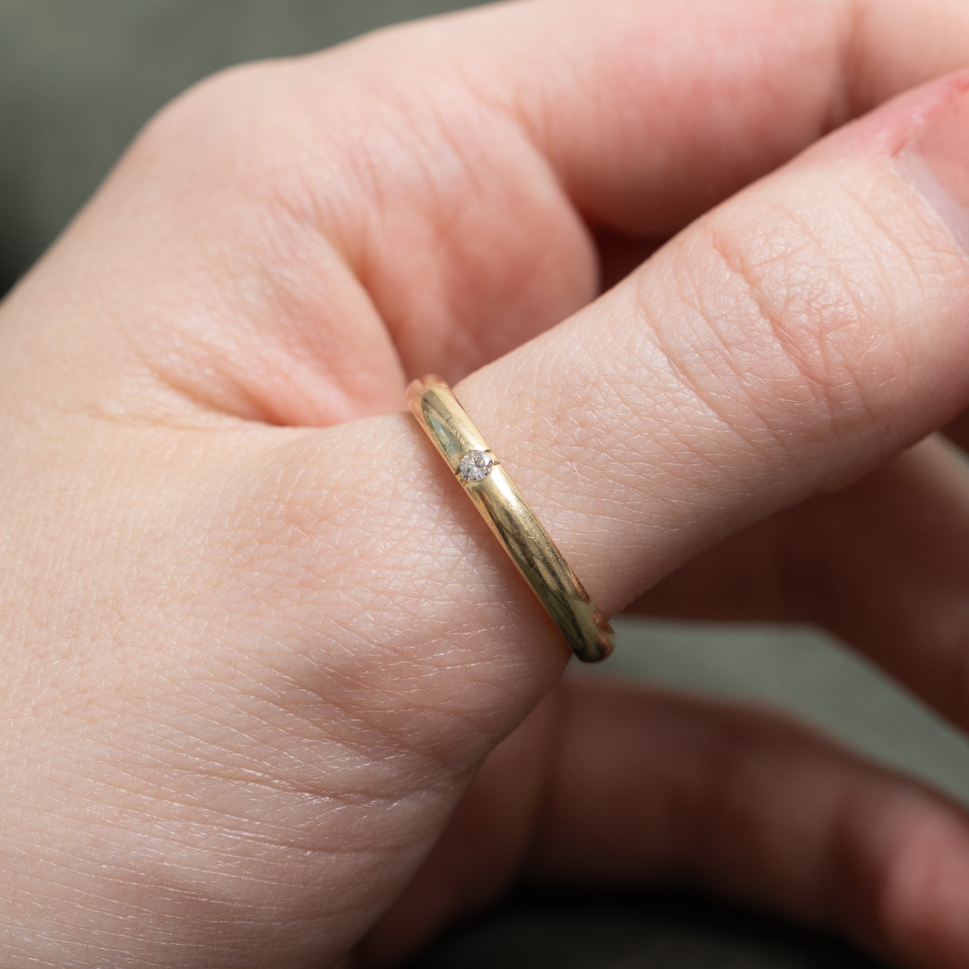 Bague en or avec diamant rond brillant | Taille 8,5