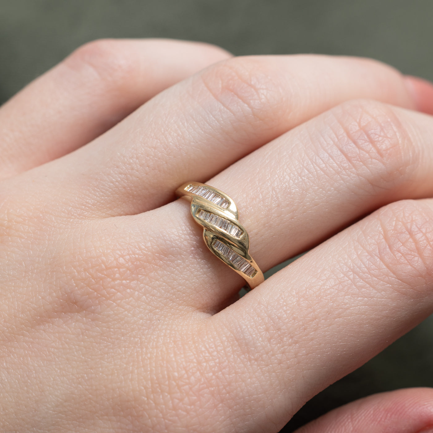 Bague sertie de diamants baguette | Taille 7.0