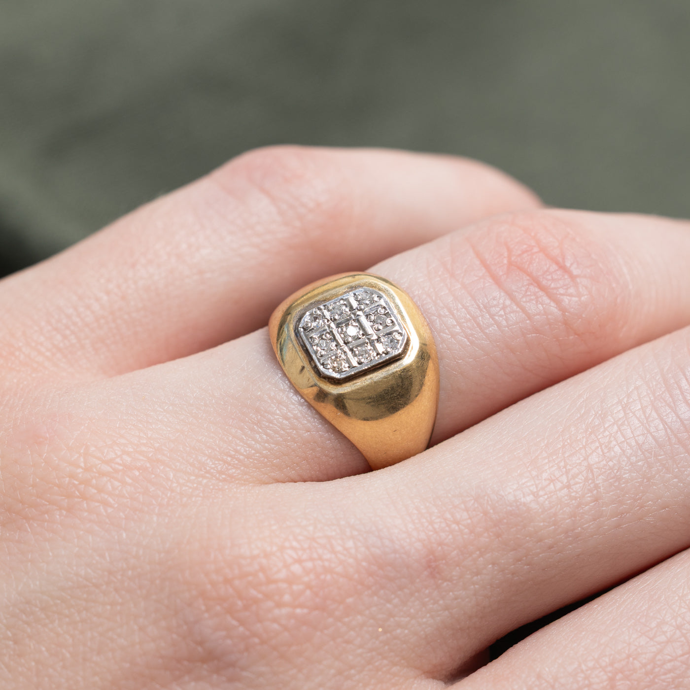 Bague en grille sertie d'un diamant taille simple | Taille 4,25