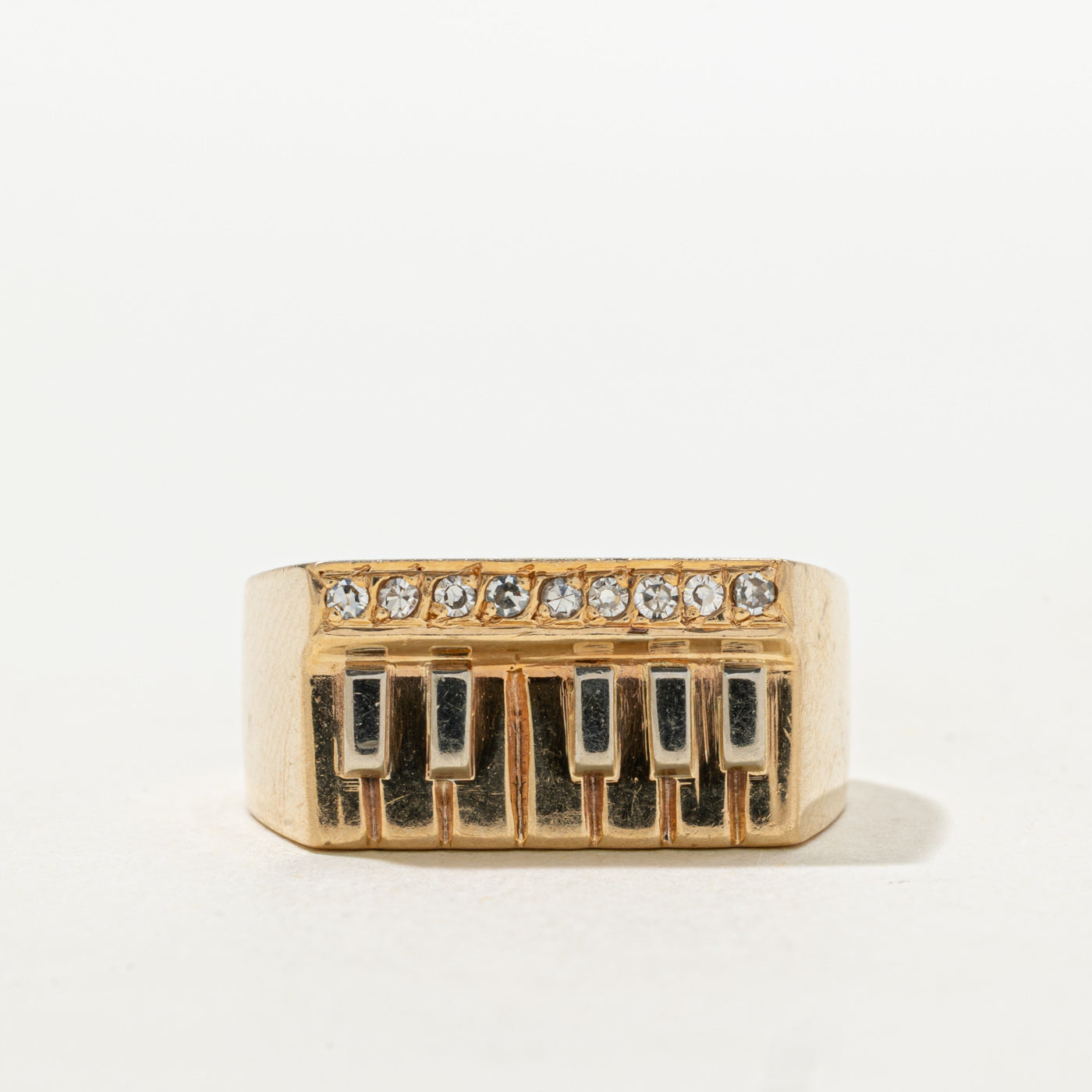 Diamond Piano Signet Ring | SZ 8.75