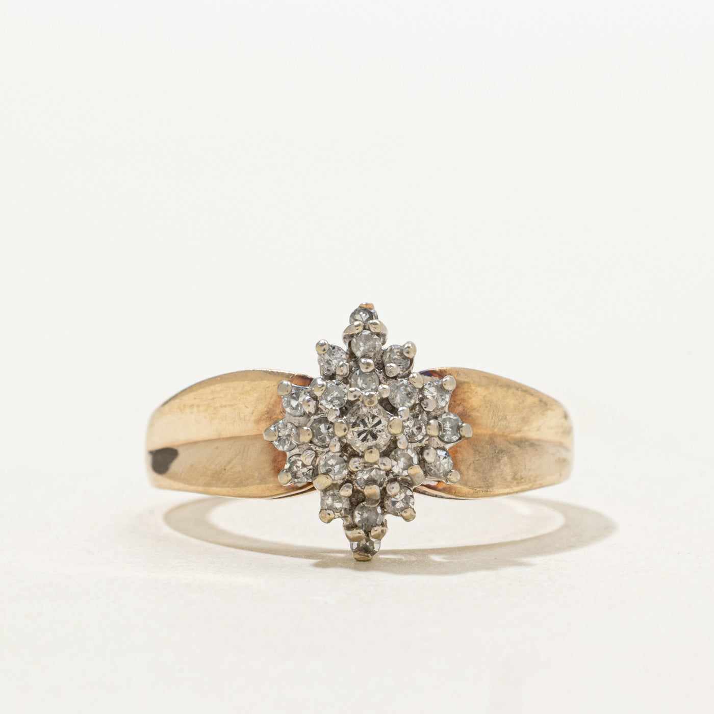 Bague sertie d'un diamant taille simple, style années 70 | Taille 7,25