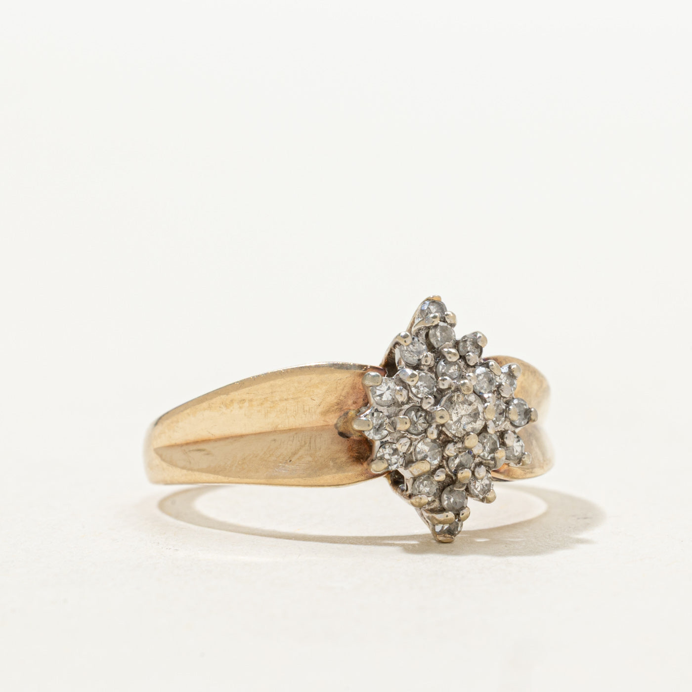 Bague sertie d'un diamant taille simple, style années 70 | Taille 7,25