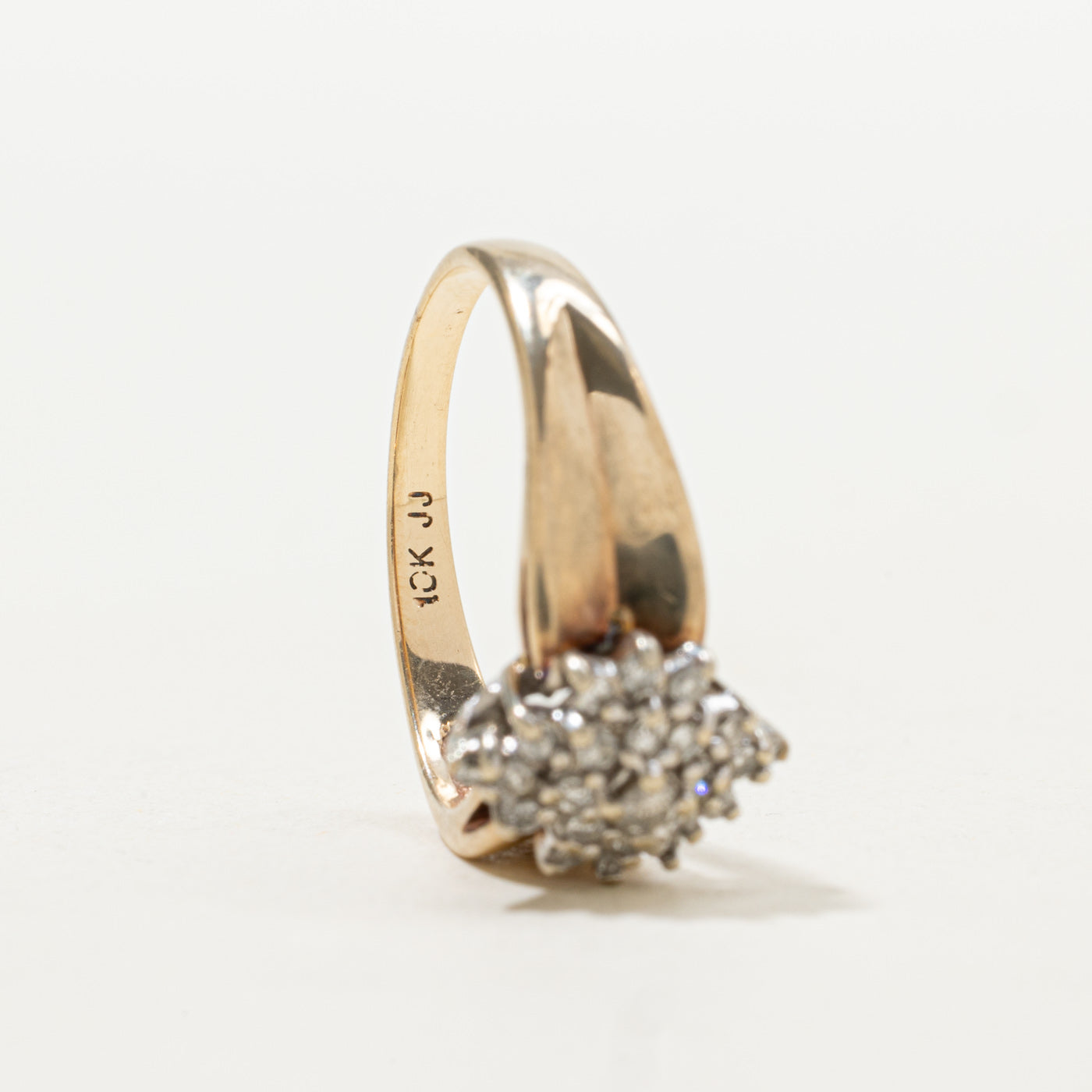 Bague sertie d'un diamant taille simple, style années 70 | Taille 7,25