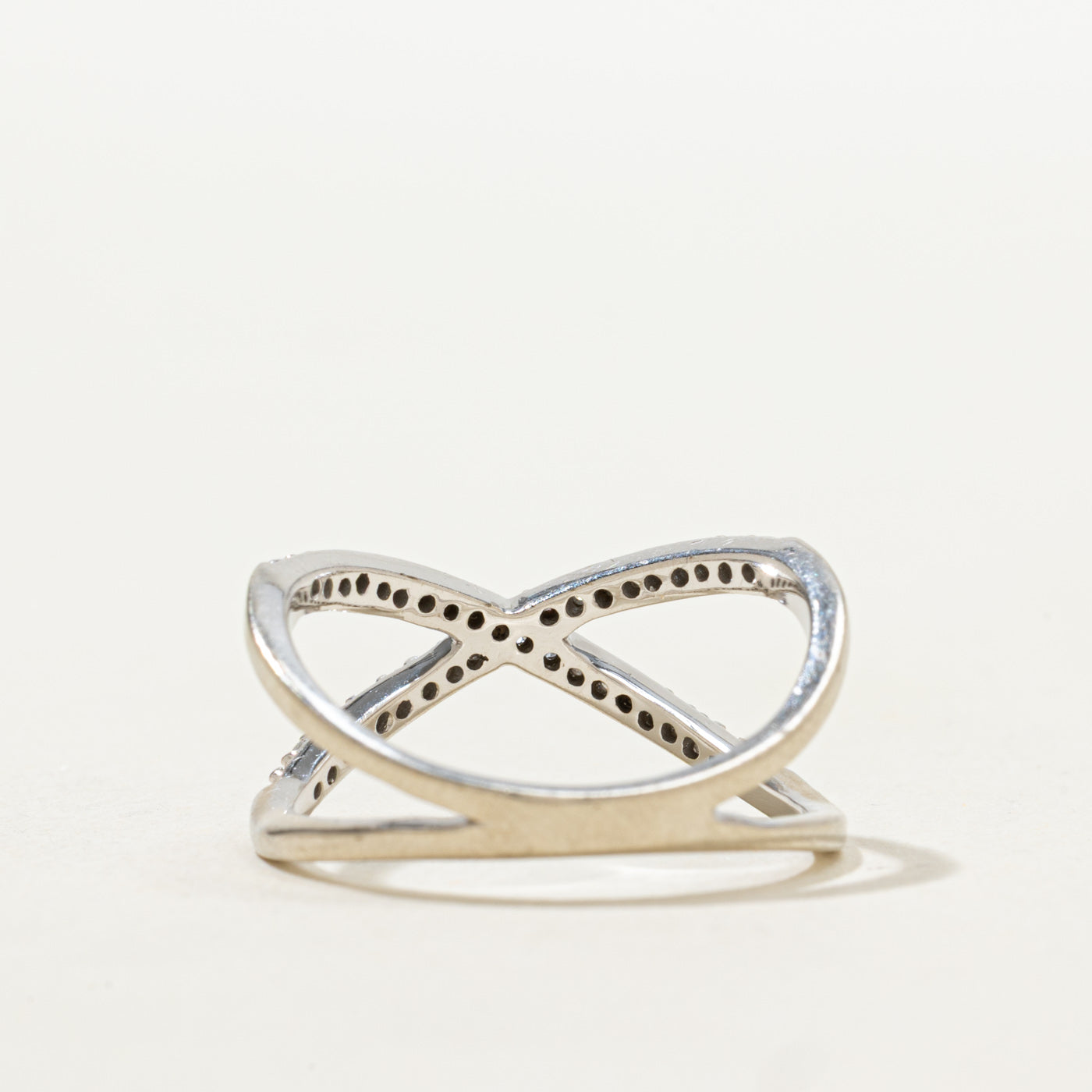 Pavé Set Diamond Crossover Ring | SZ 6.25