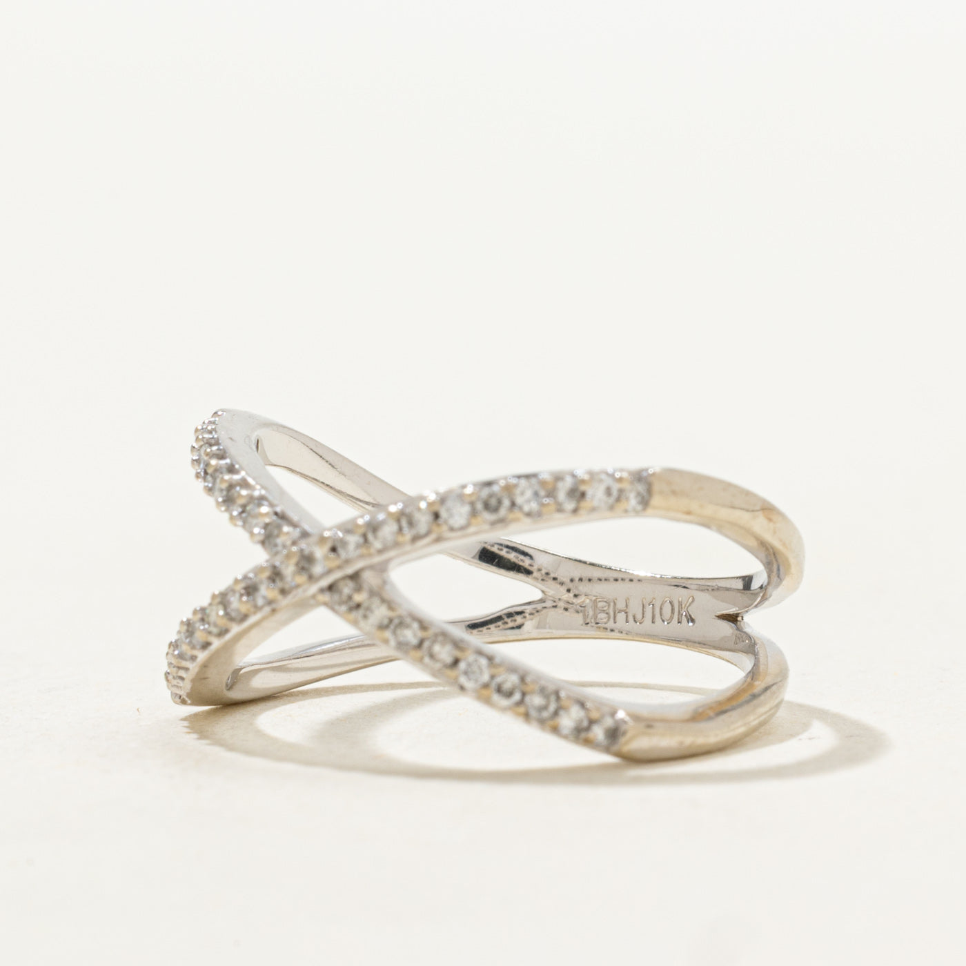 Pavé Set Diamond Crossover Ring | SZ 6.25