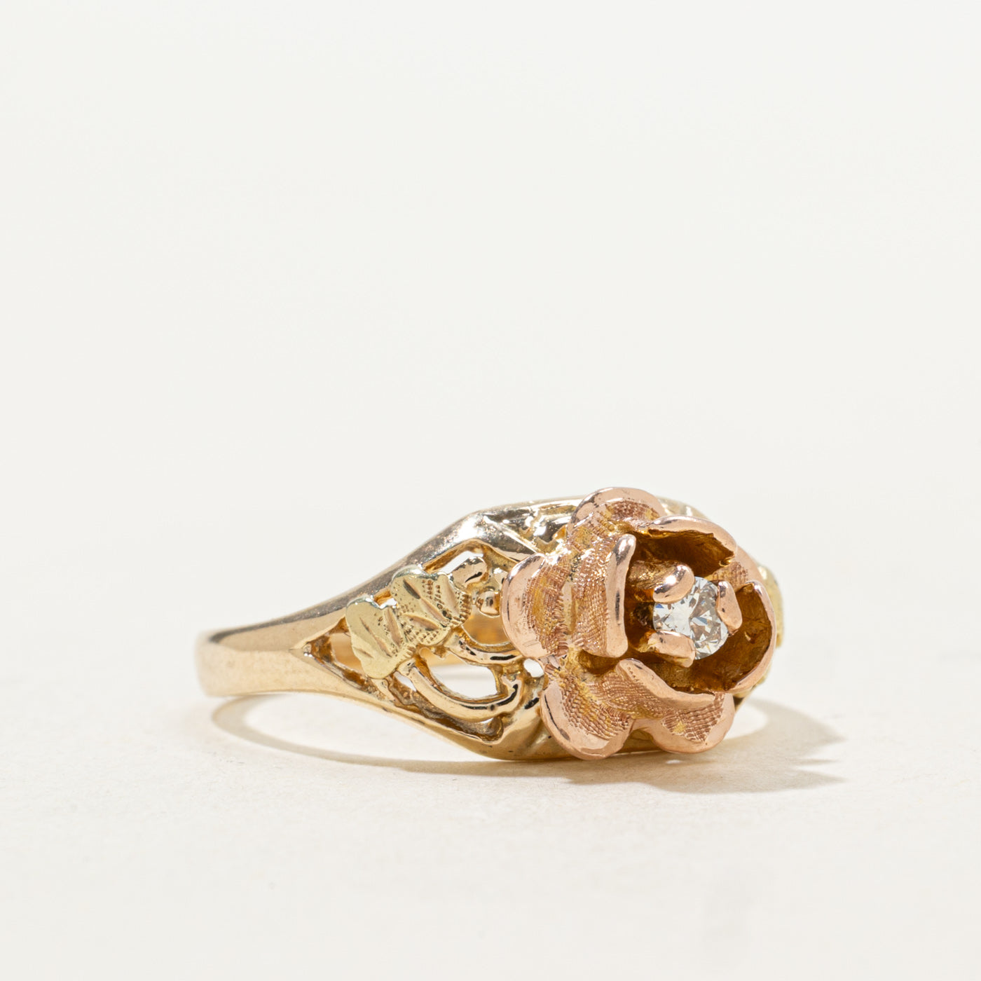 Bague ajourée florale en diamant | Taille 6,5