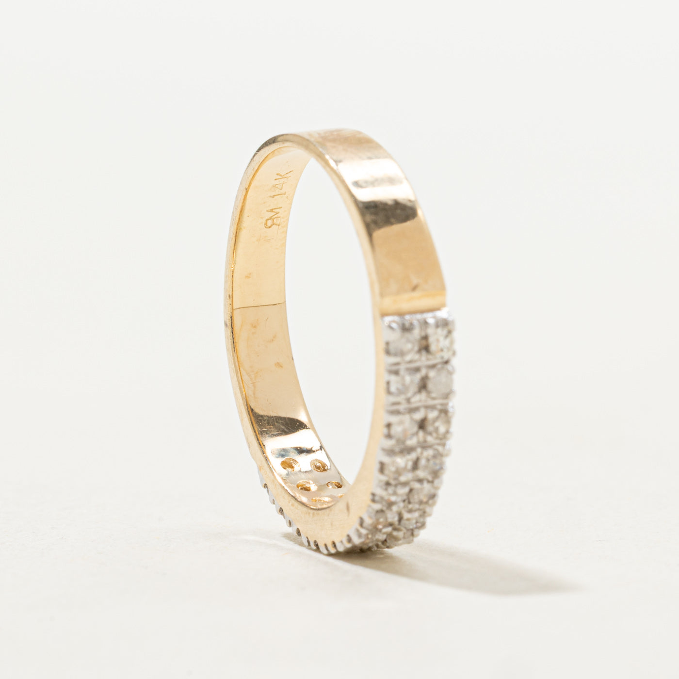 Pavé Set Diamond Double Row Band | SZ 6.5