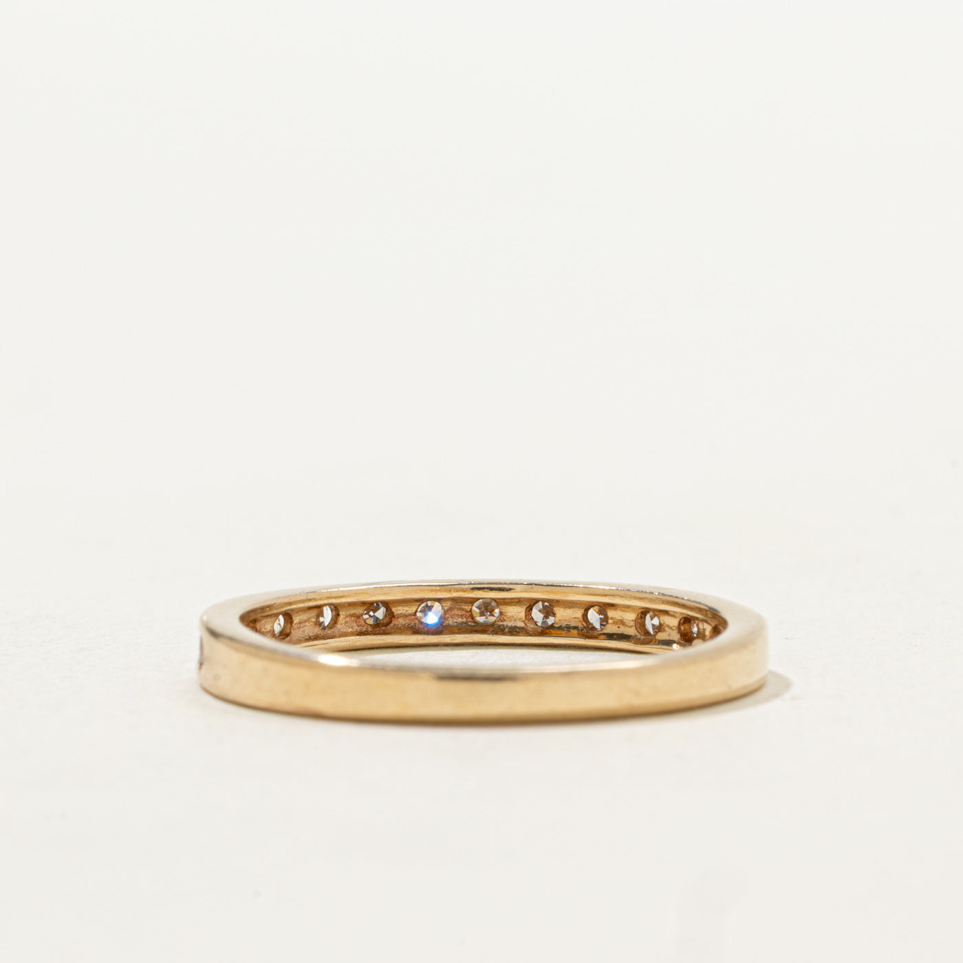 14k Yellow Gold Semi Eternity Diamond Band | SZ 6.0