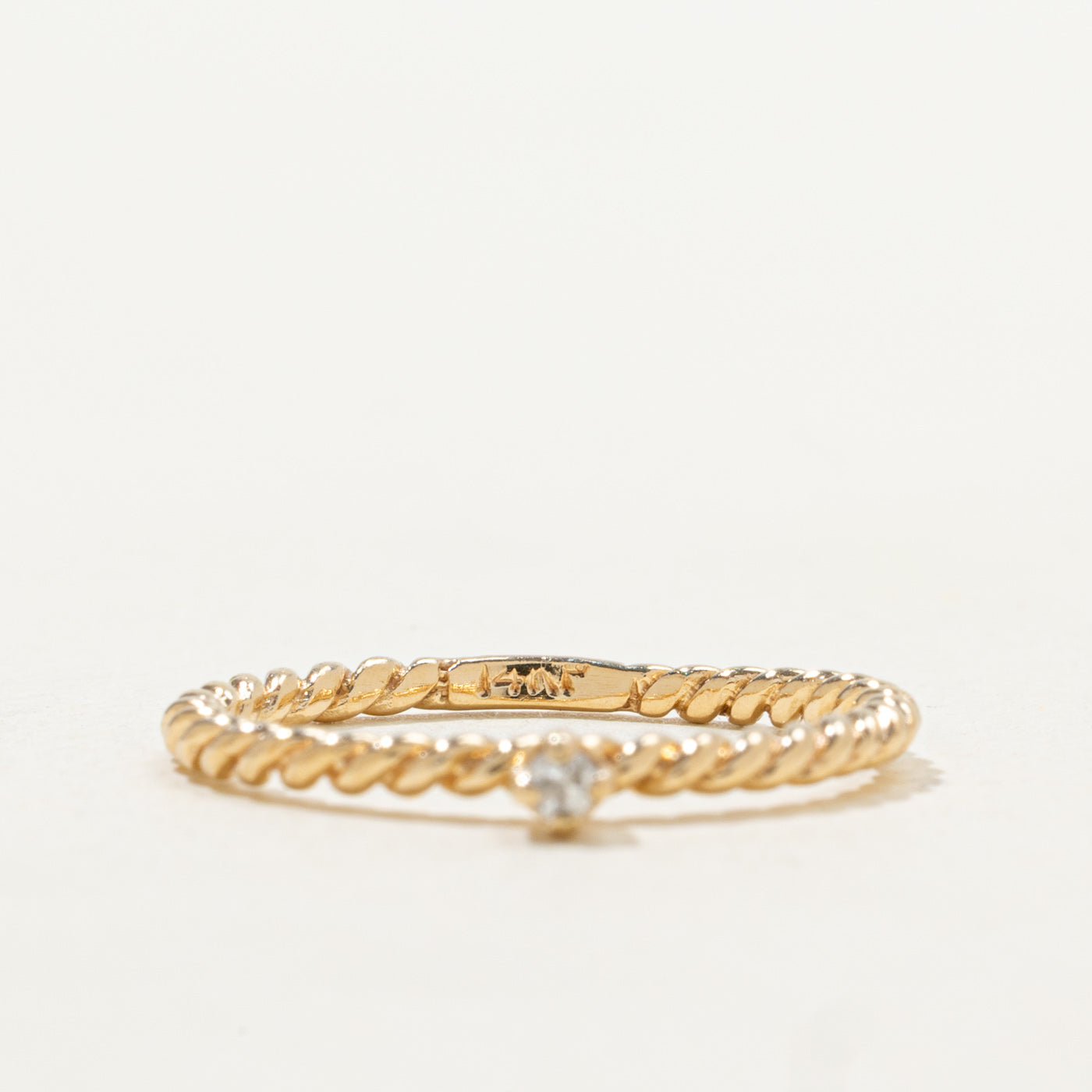 Bague corde en diamant taille simple | Taille 5,75