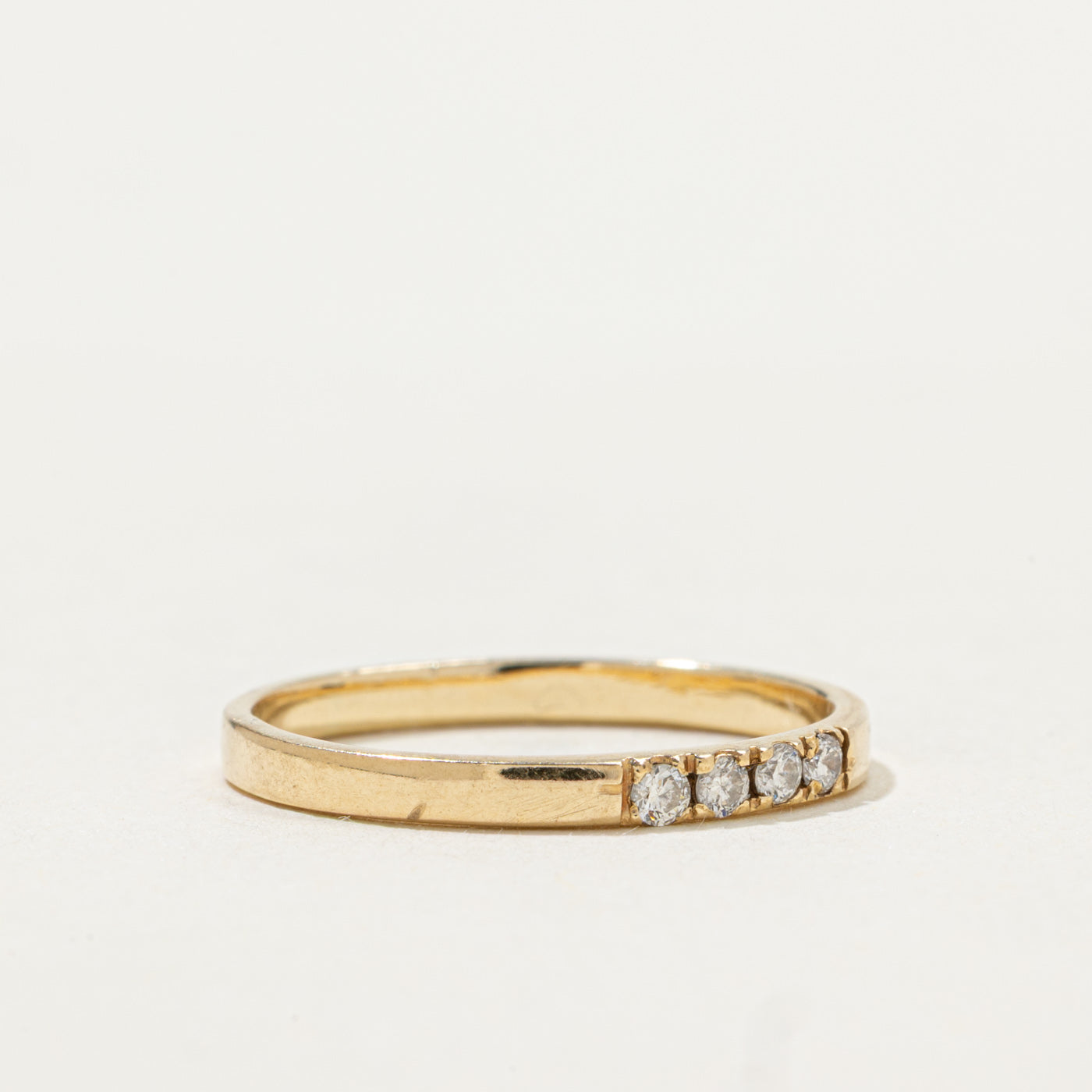 14k Four Stone Diamond Band | 1.80mm | SZ 4.25