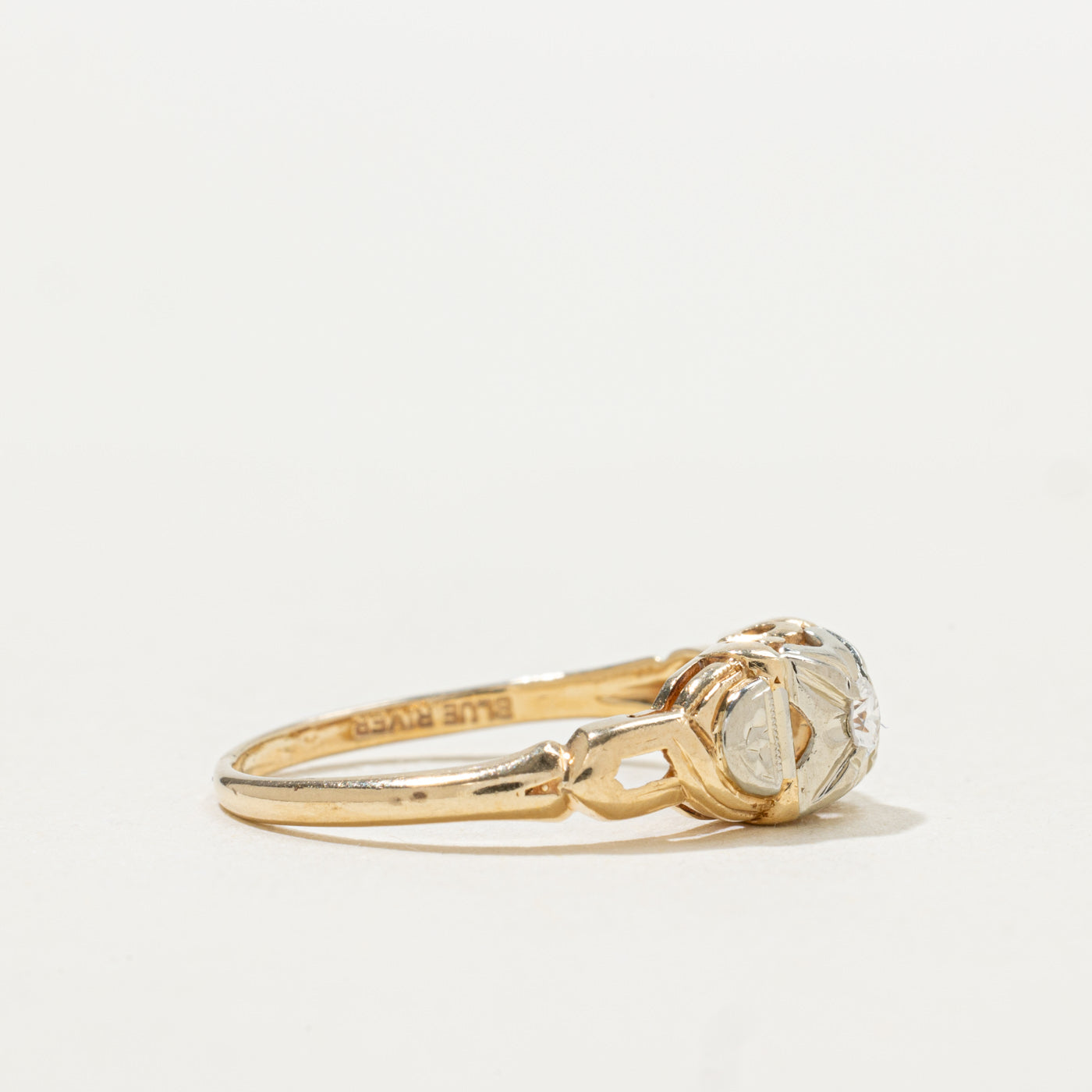 14k Retro Illusion Set Diamond Ring | SZ 4.75