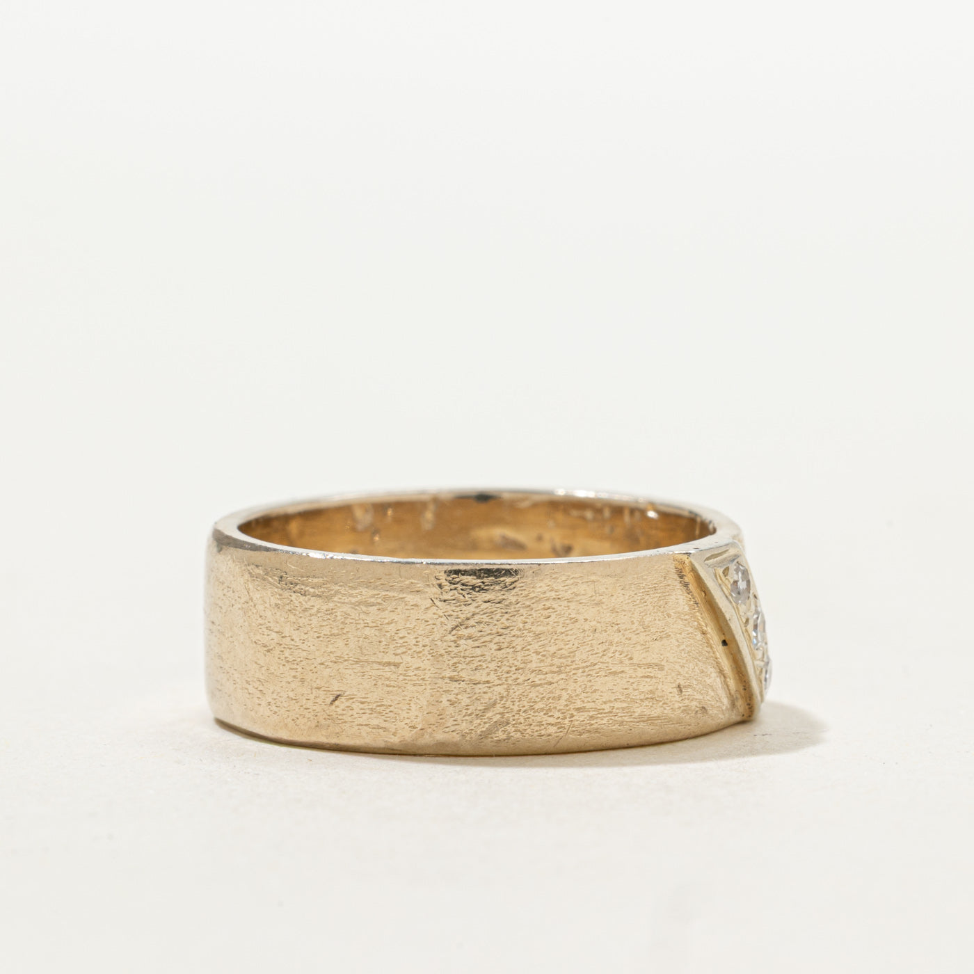 Bague texturée sertie de diamants | Taille 8,5