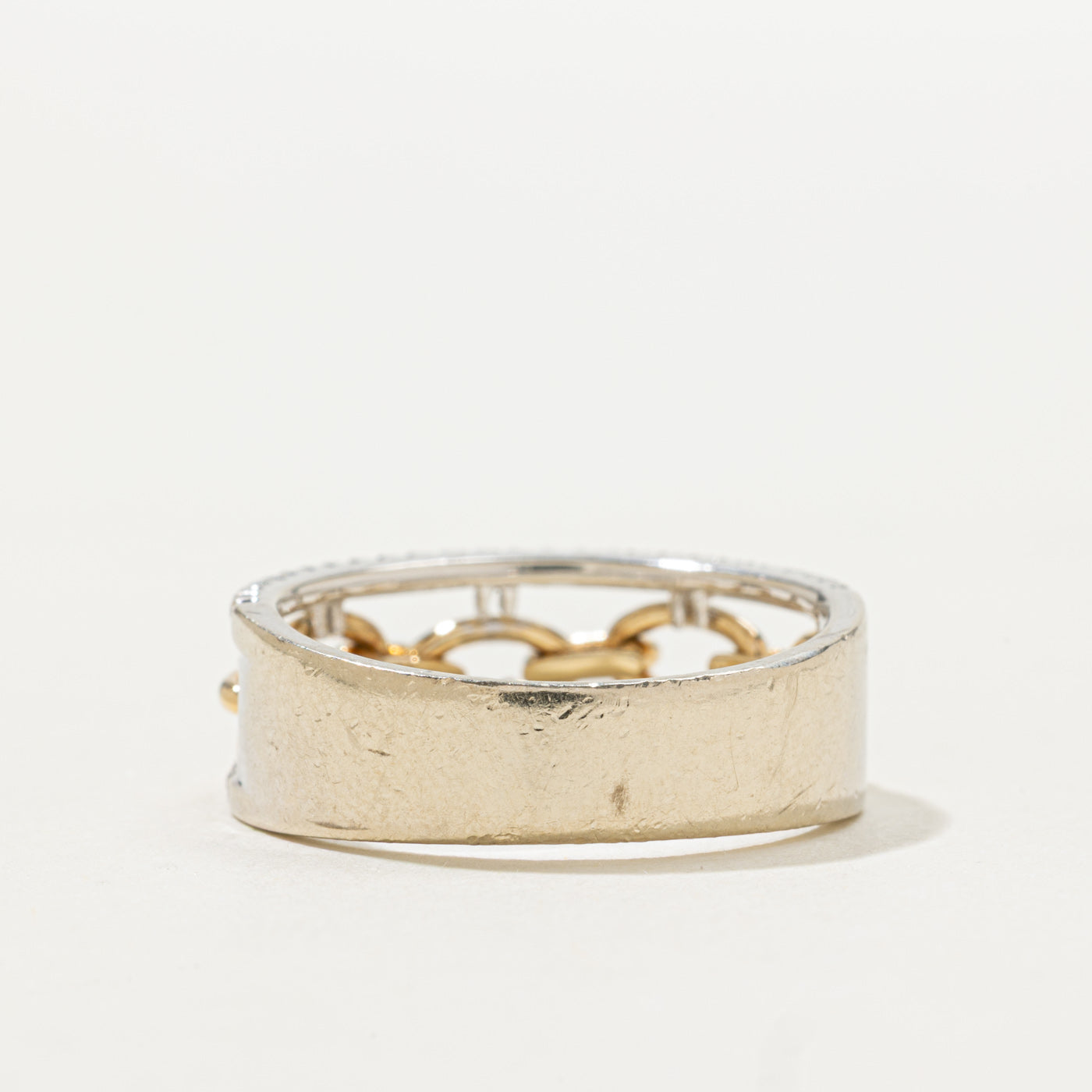 Bague à maillons sertie de diamants | Taille 7,25