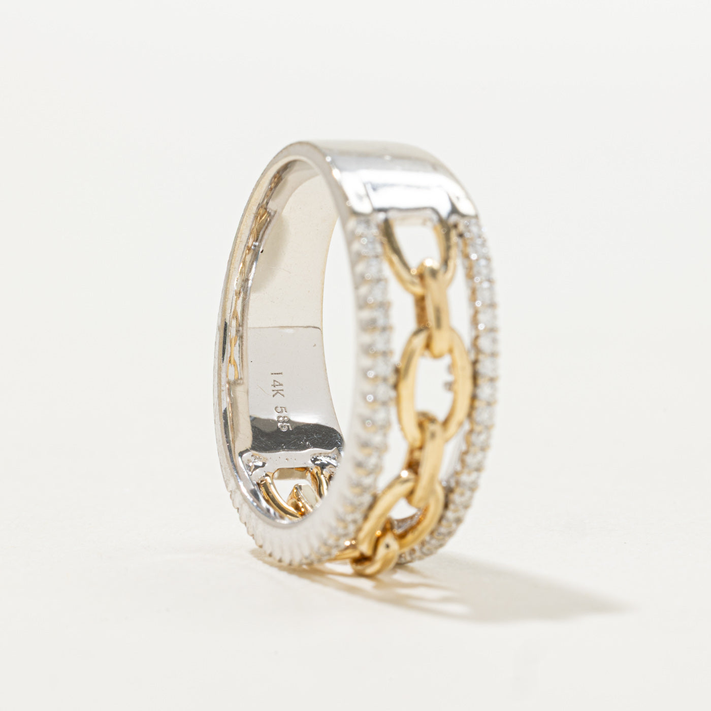 Bague à maillons sertie de diamants | Taille 7,25