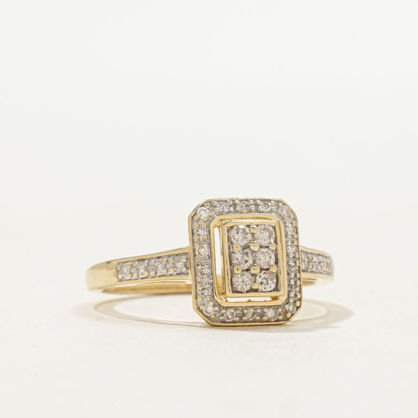 Bague géométrique sertie de diamants | Taille 7.0