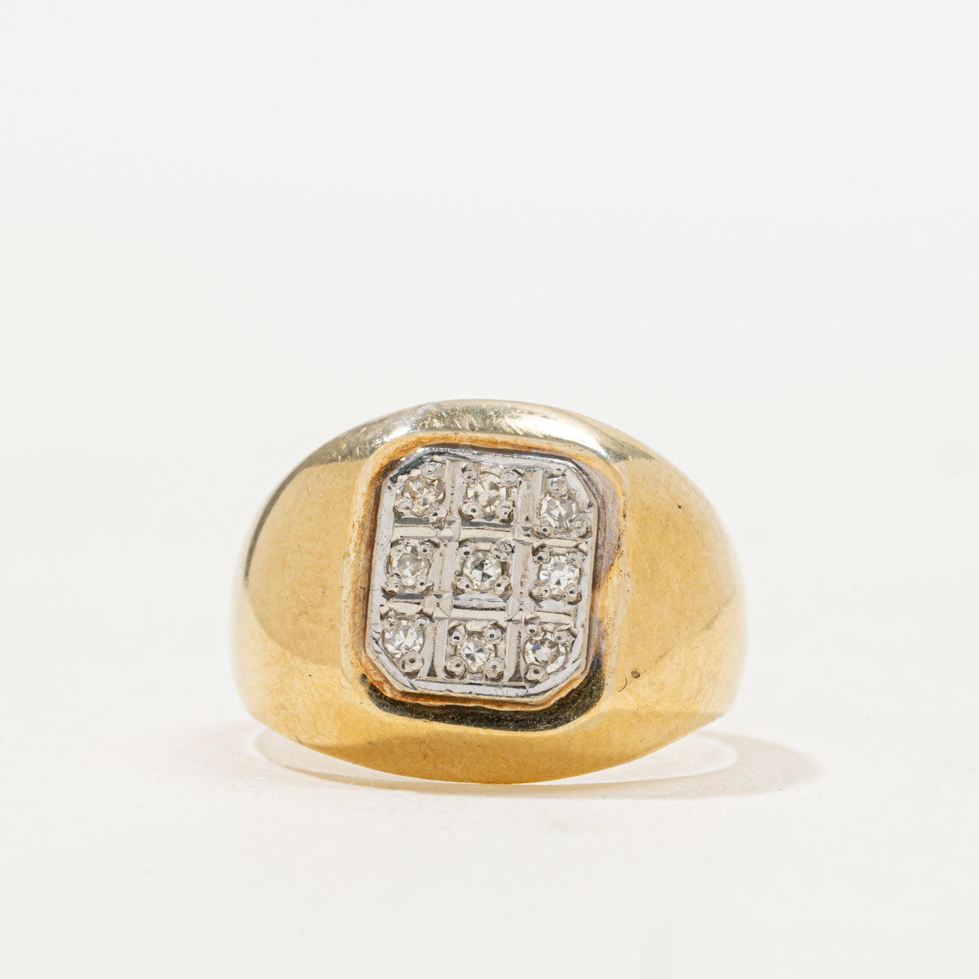 Bague en grille sertie d'un diamant taille simple | Taille 4,25