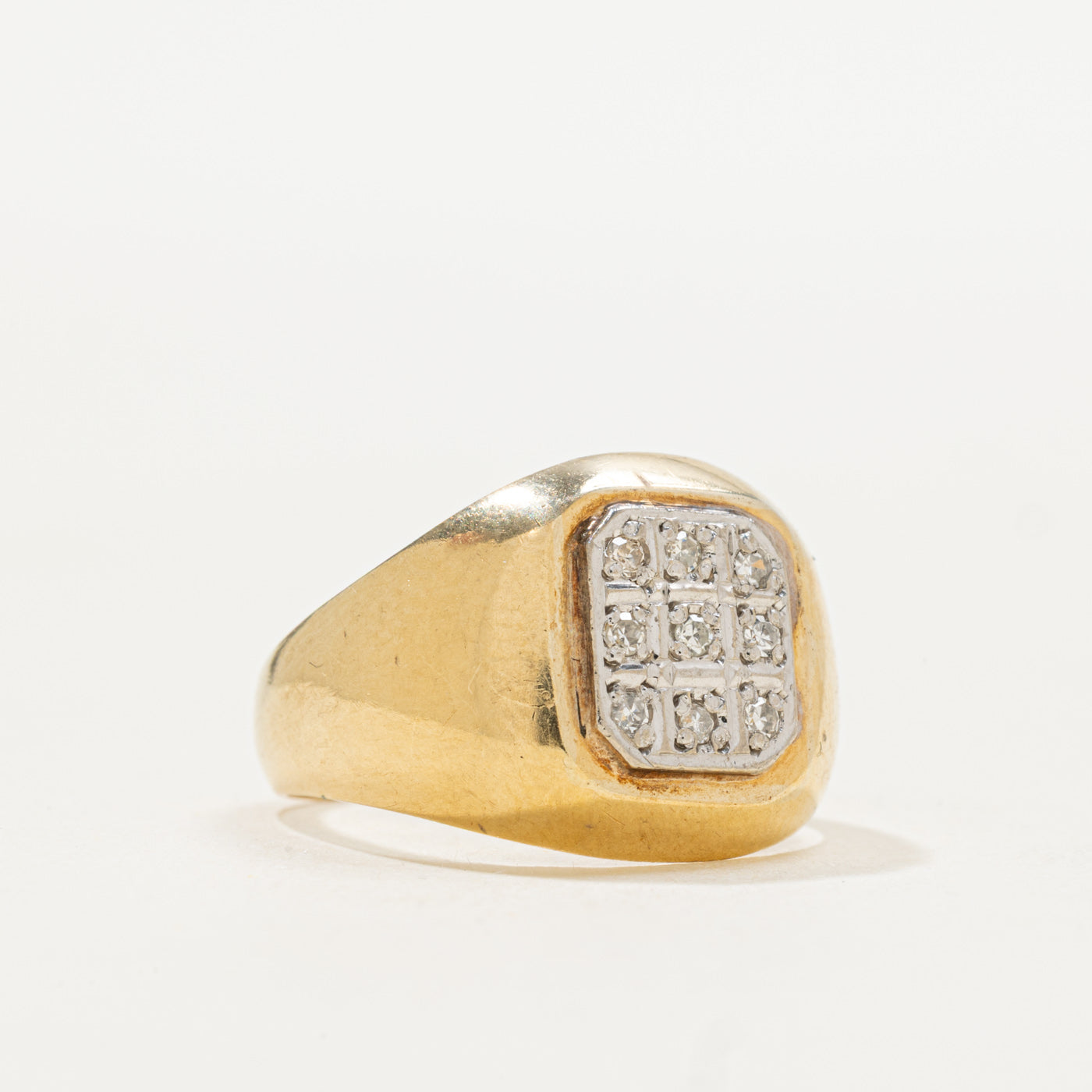 Bague en grille sertie d'un diamant taille simple | Taille 4,25