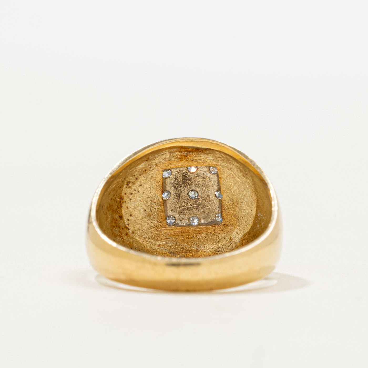 Bague en grille sertie d'un diamant taille simple | Taille 4,25