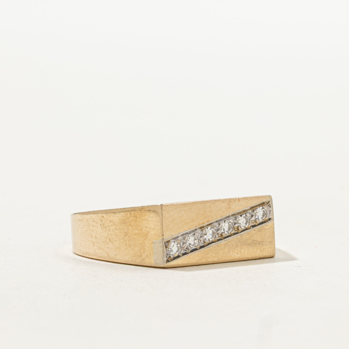 Bague géométrique sertie de diamants en canal | Taille 10,25