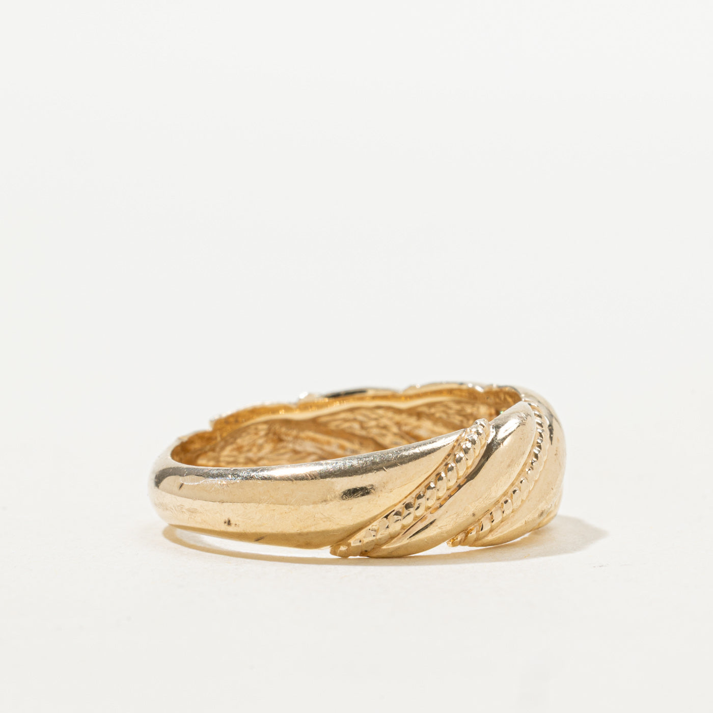 Diamond Rope Textured Twisted Band | SZ 9.5