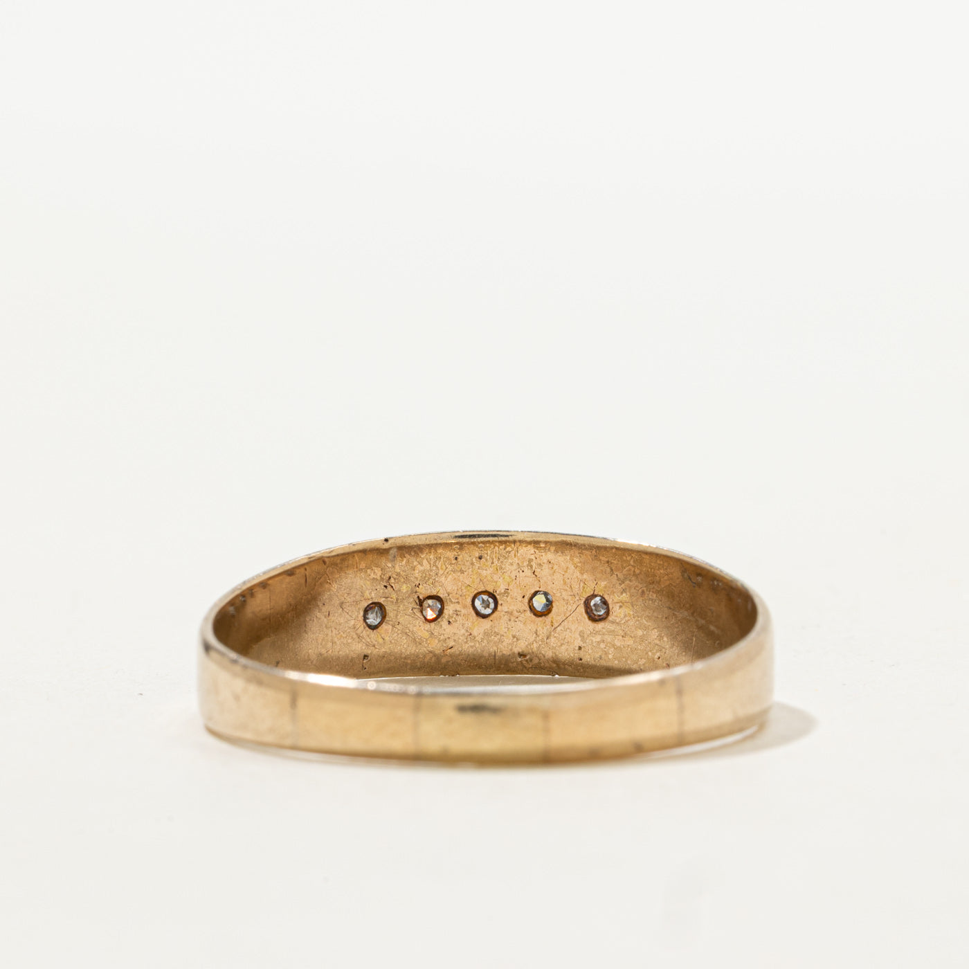 Bague texturée avec accent de diamant | Taille 15.0