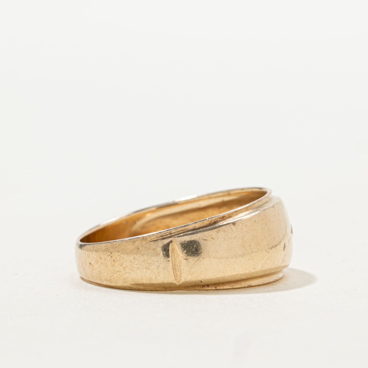 Star Set Diamond Grooved Band | SZ 10.5