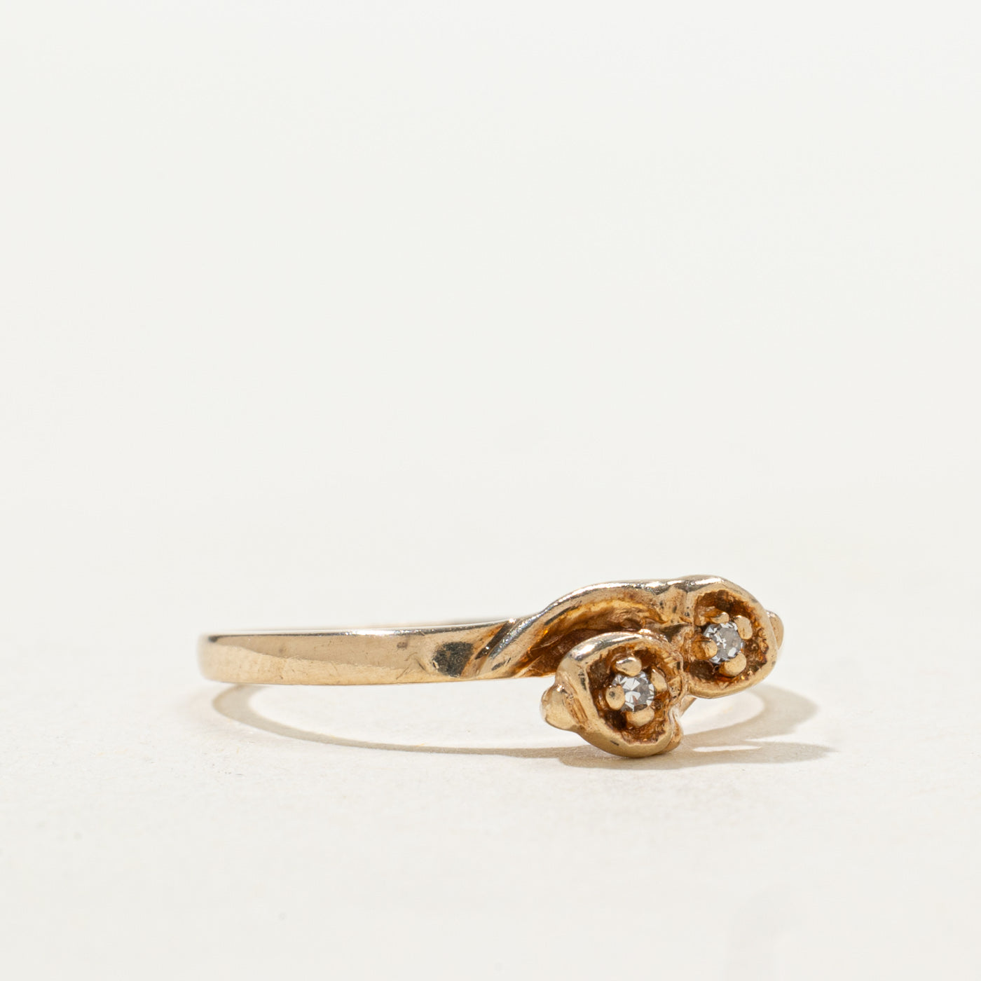 Two Stone Diamond Double Heart Ring | SZ 6.5