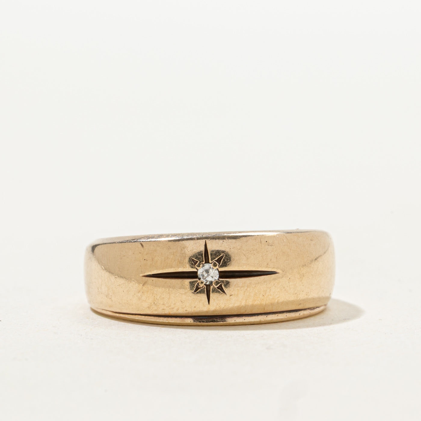 Star Set Single Stone Diamond Band | SZ 8.25