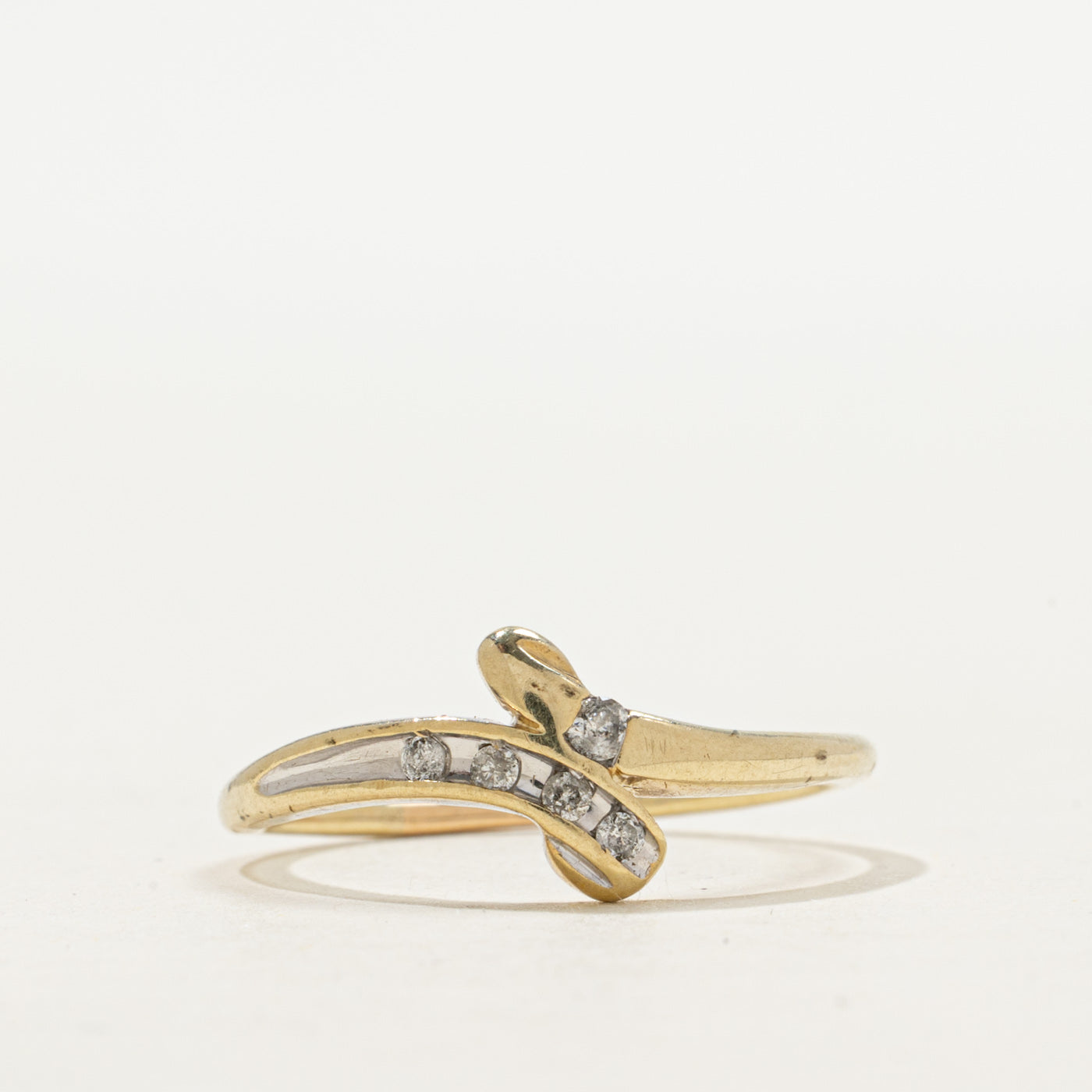 Channel Set Diamond Bypass Ring | SZ 7.25