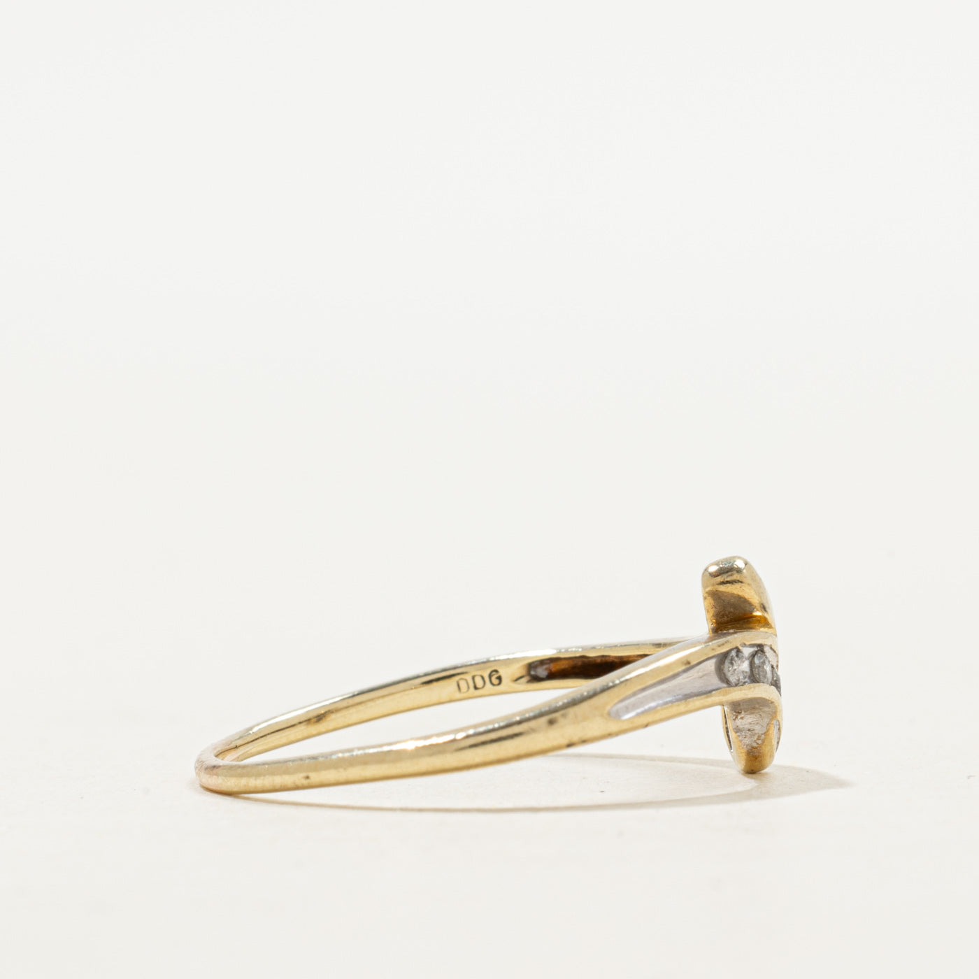 Channel Set Diamond Bypass Ring | SZ 7.25