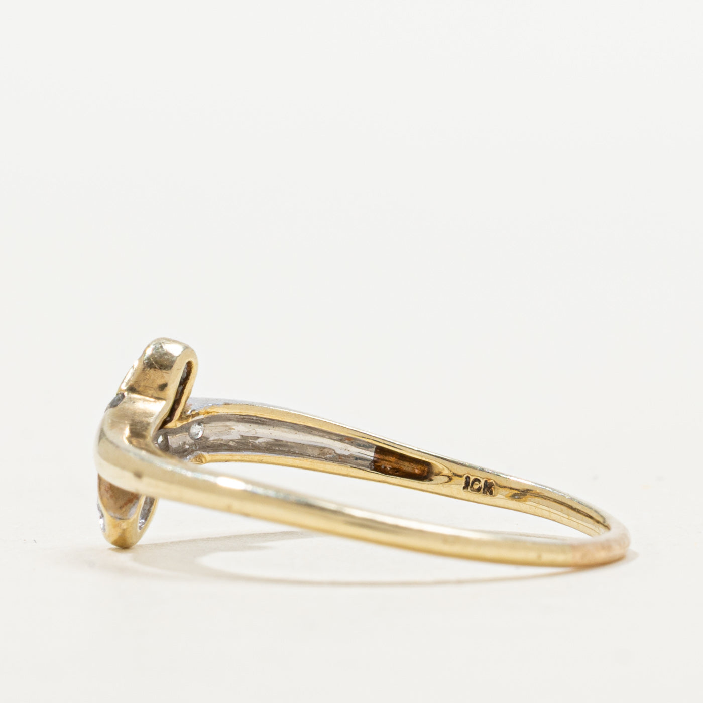 Channel Set Diamond Bypass Ring | SZ 7.25