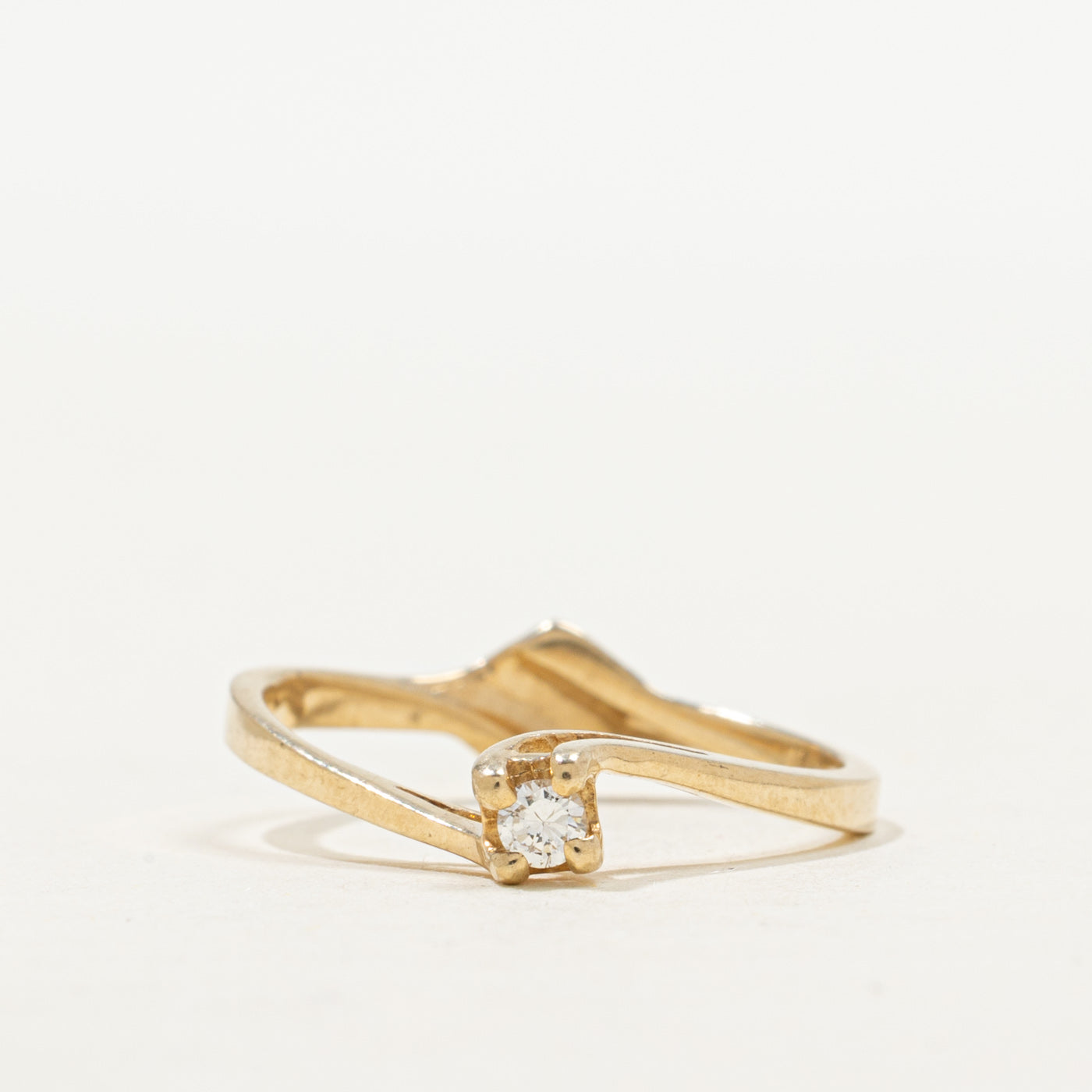 Bague solitaire diamant avec serti contourné | Taille 6,75