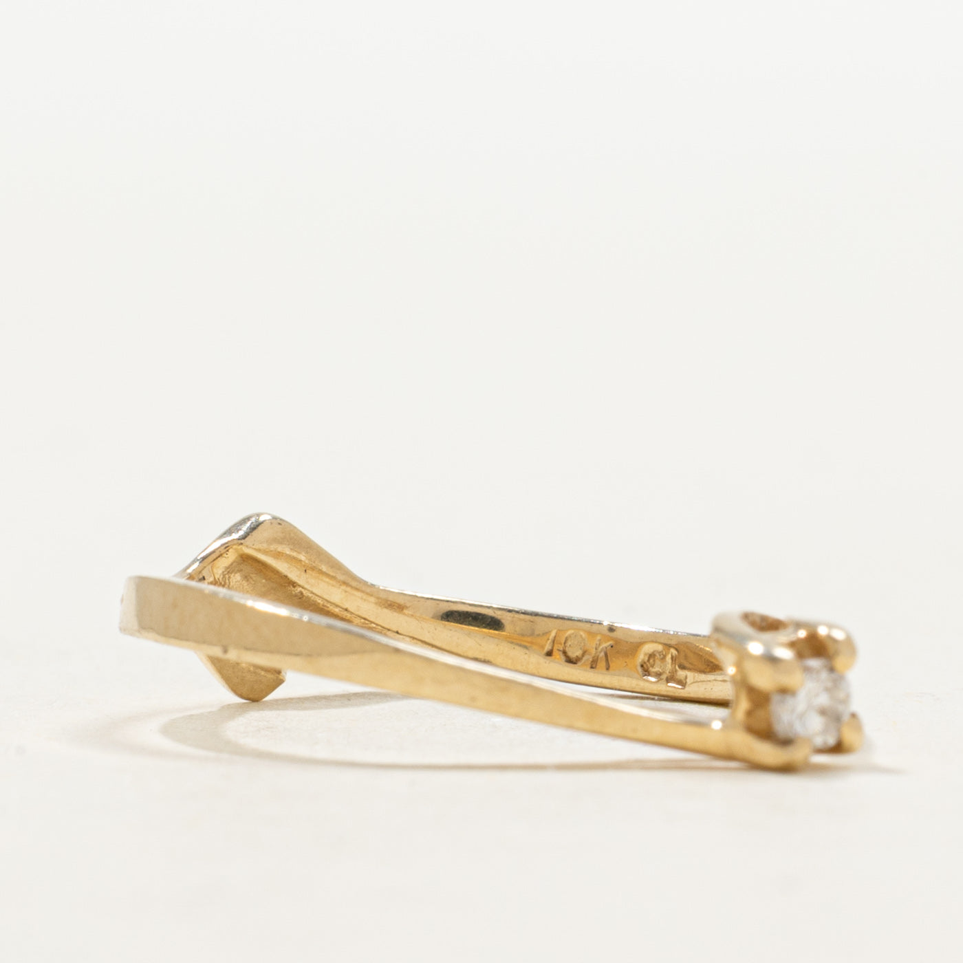 Solitaire Diamond Bypass Ring | SZ 6.75