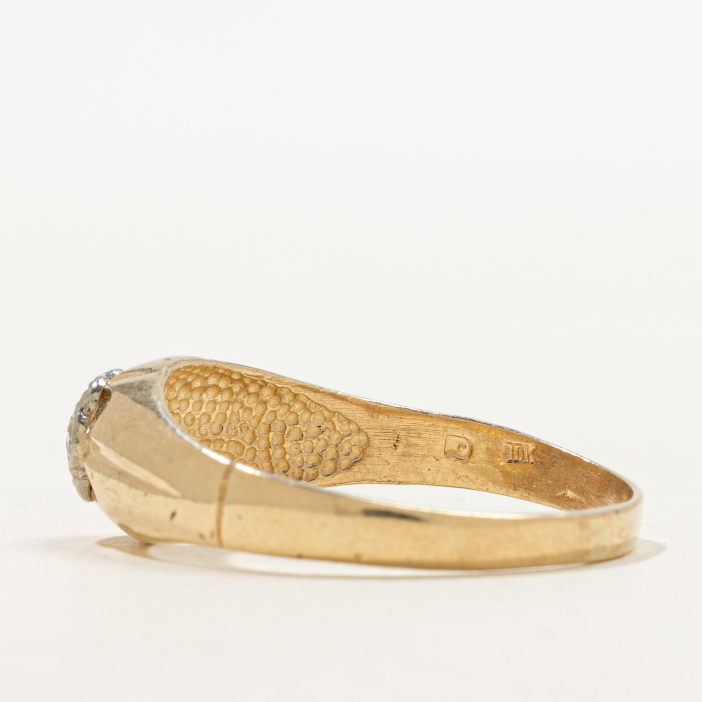 Bague dôme à motif floral en diamant | Taille 12.0