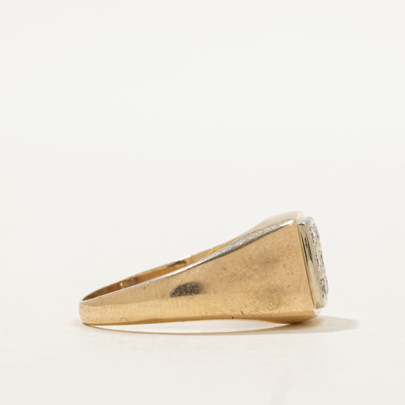 Diamond Grid Signet Ring | SZ 9.5
